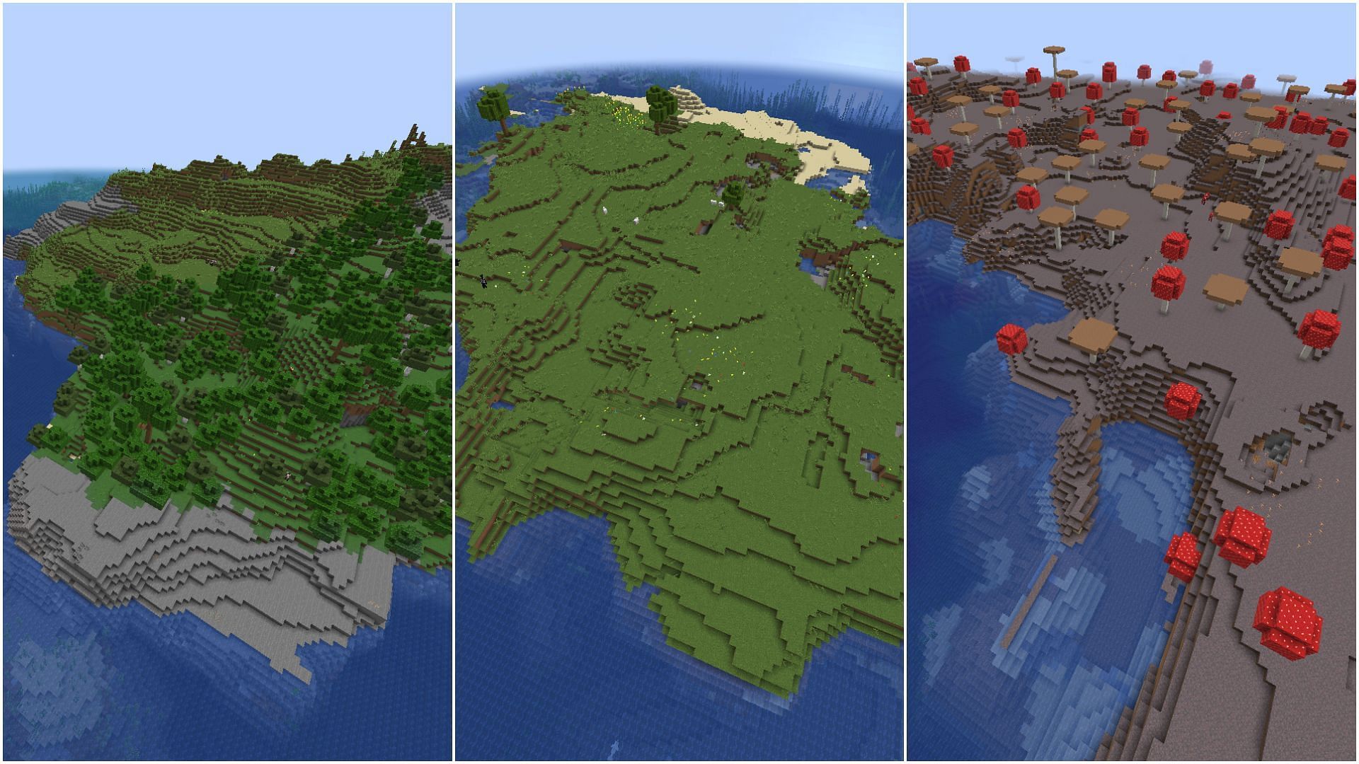 Players can use these seeds to spawn or explore islands in Minecraft (Image via Sportskeeda)