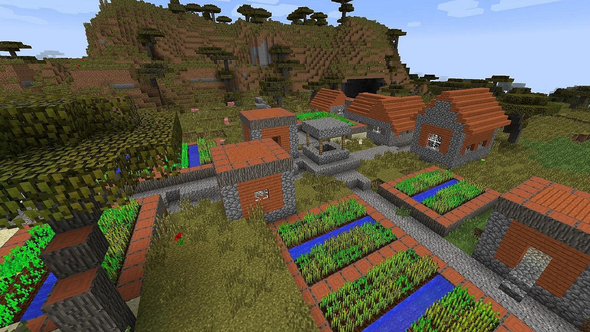 The right village in a Minecraft seed can be a huge help (Image via Mojang)