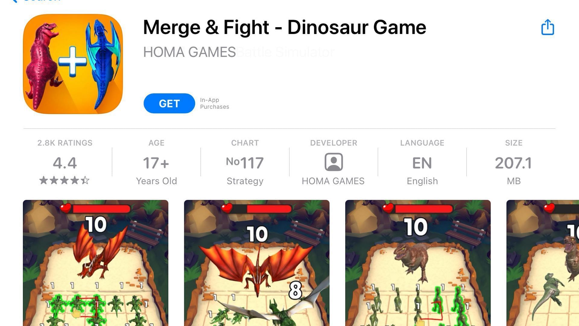 Merge &amp; Fight collected 110 million downloads in 2022 (Image via App Store)