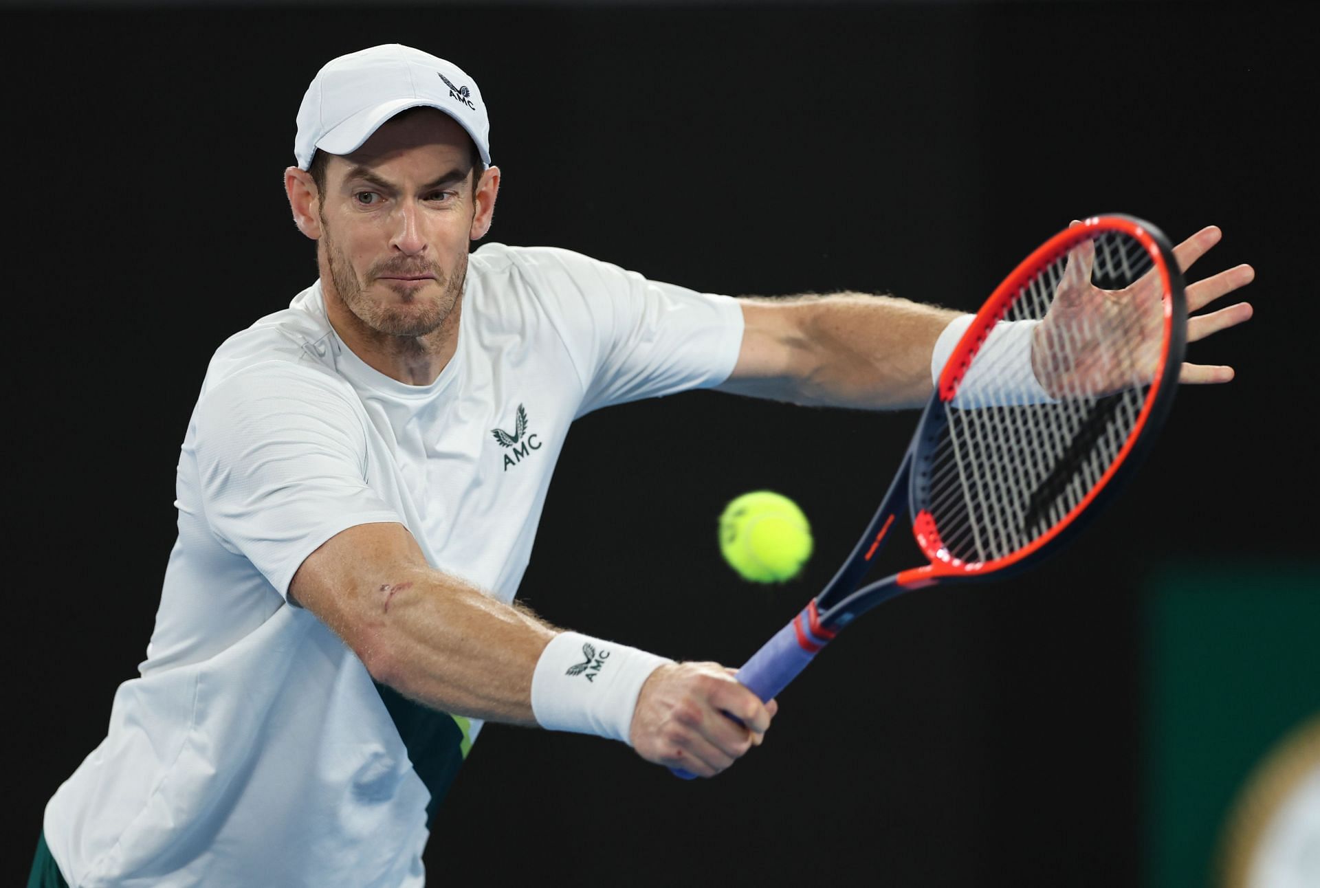 Andy Murray pictured at the 2023 Australian Open - Day 4.