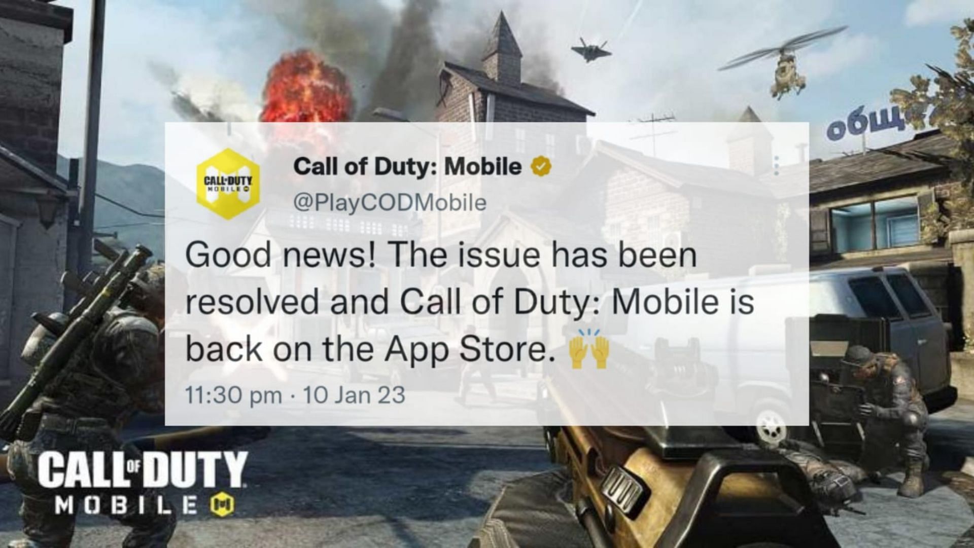 ActiVision has successfully restored COD Mobile on the App Store (Image via Sportskeeda)