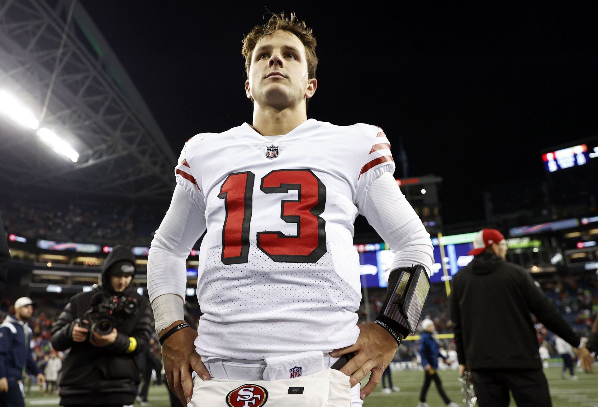 September 19, 2021: San Francisco 49ers quarterback Jimmy Garoppolo (10)  scrambles with the ball during the NFL game between the San Francisco 49ers  and the Philadelphia Eagles at Lincoln Financial Field in