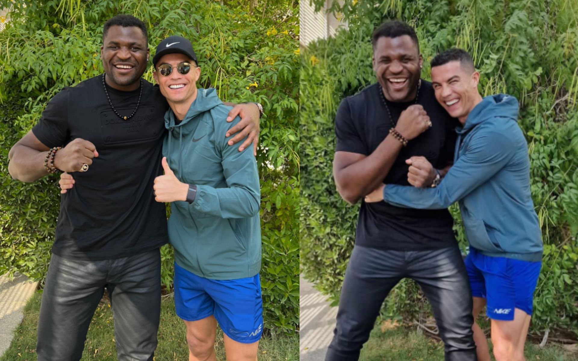 Francis Ngannou and Cristiano Ronaldo. [via Instagram @cristiano @francisngannou]