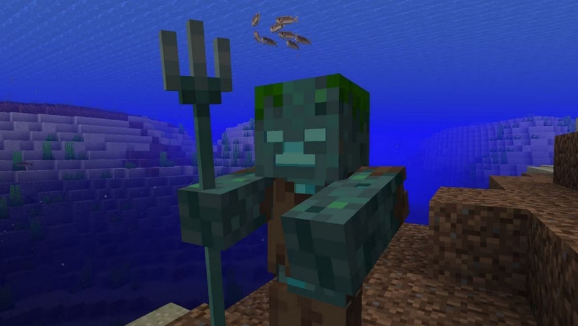 Drowned can attack players with little notice (Image via Mojang)