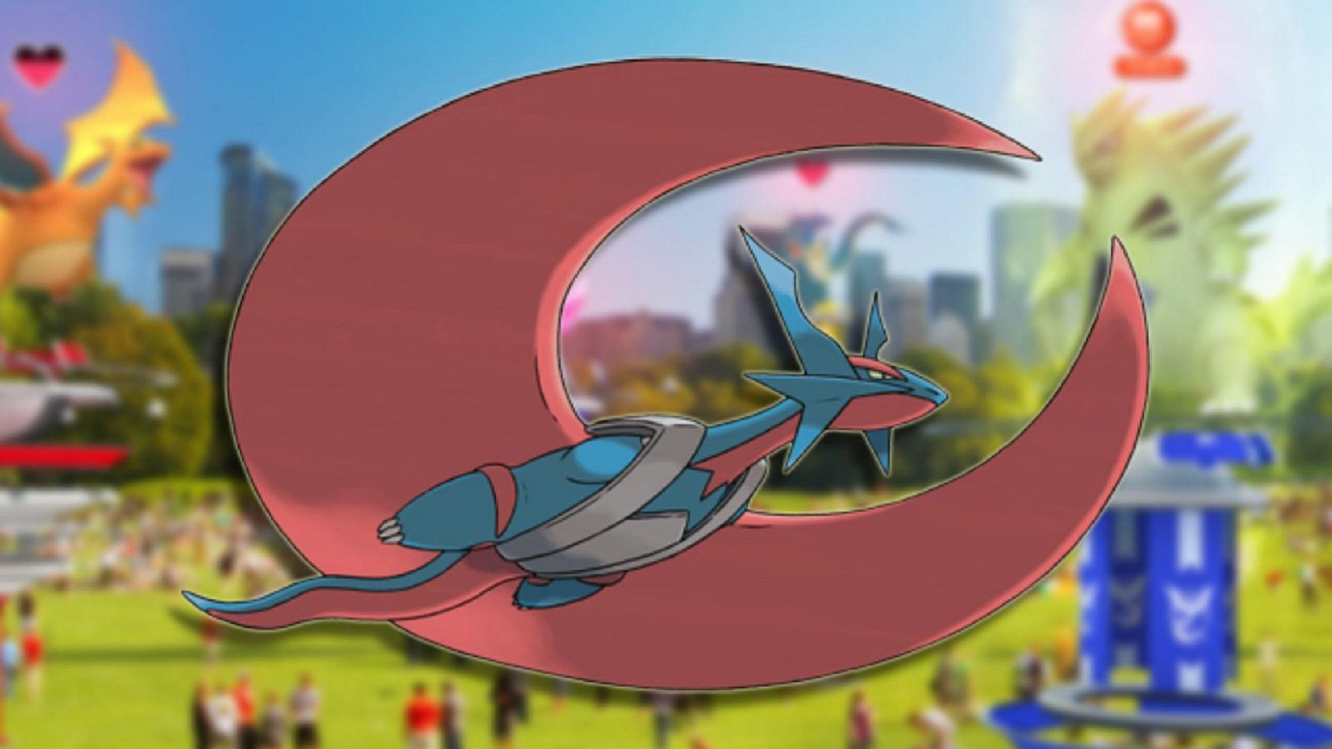 Mega Salamence bisa mendominasi raid Pokemon GO dengan moveset yang tepat (Image via Niantic)