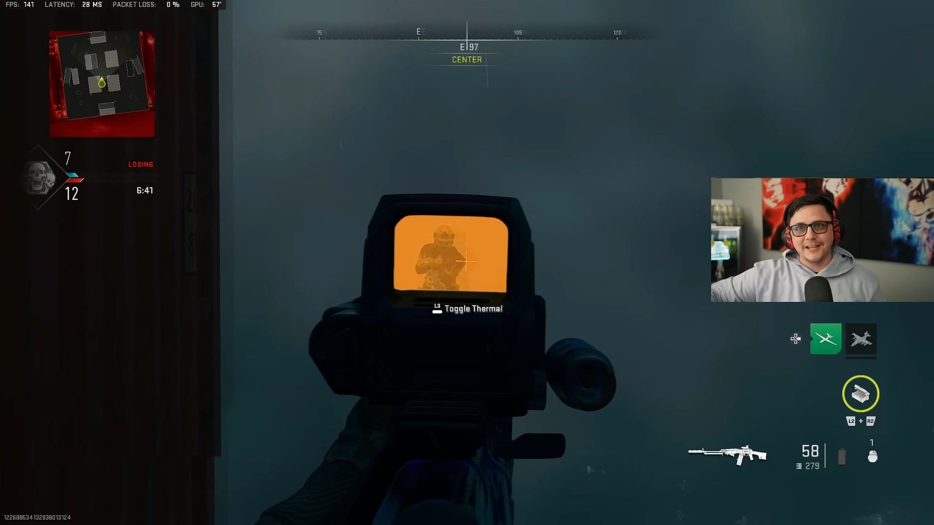 SZ Holotherm bug allows players to see enemies with the Cold Blooded perk equipped (Image via @JGOD on YouTube)