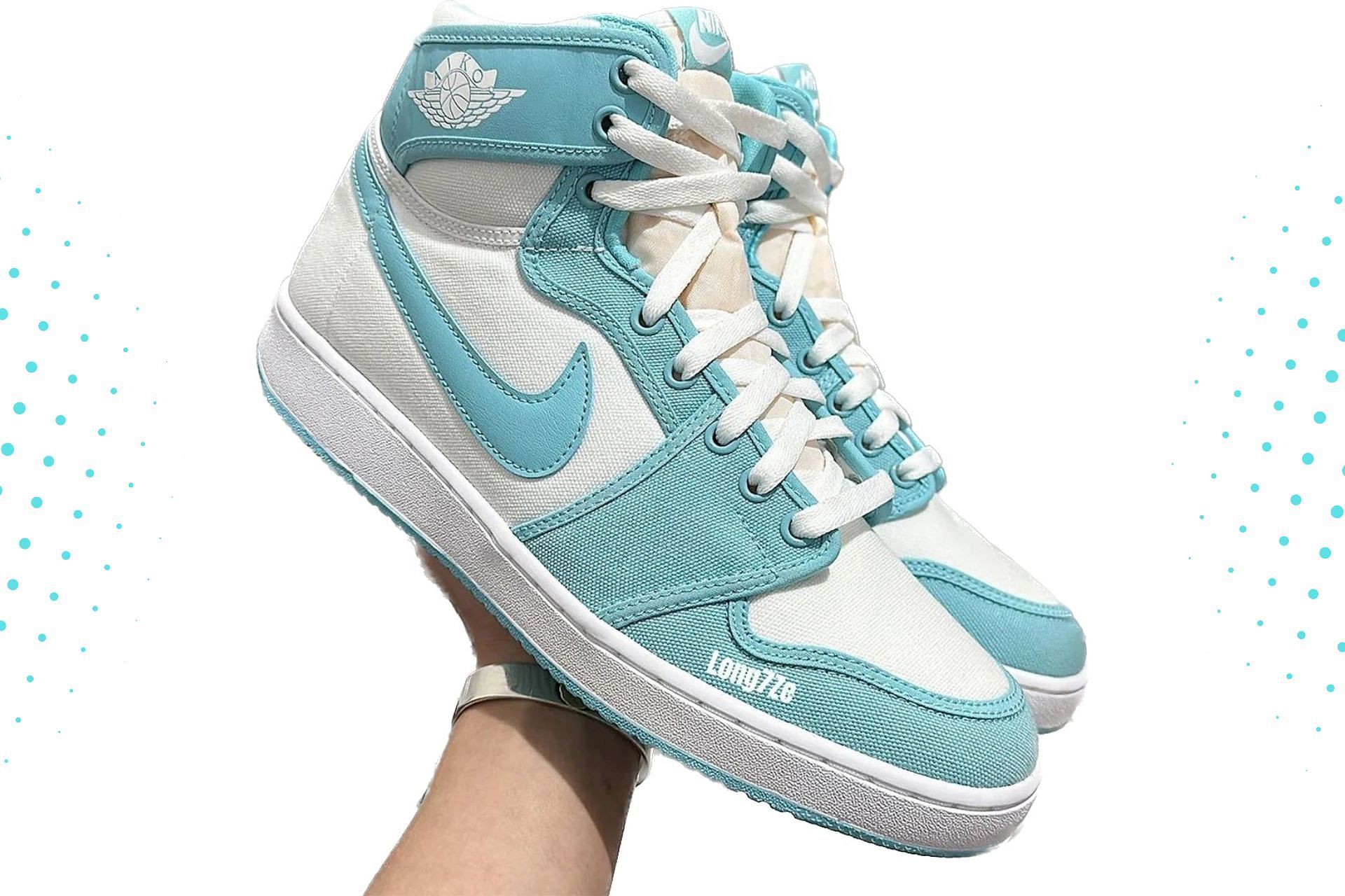 Air Jordan 1 KO Tiffany/White shoes (Image via Instagram/@long7Ze)