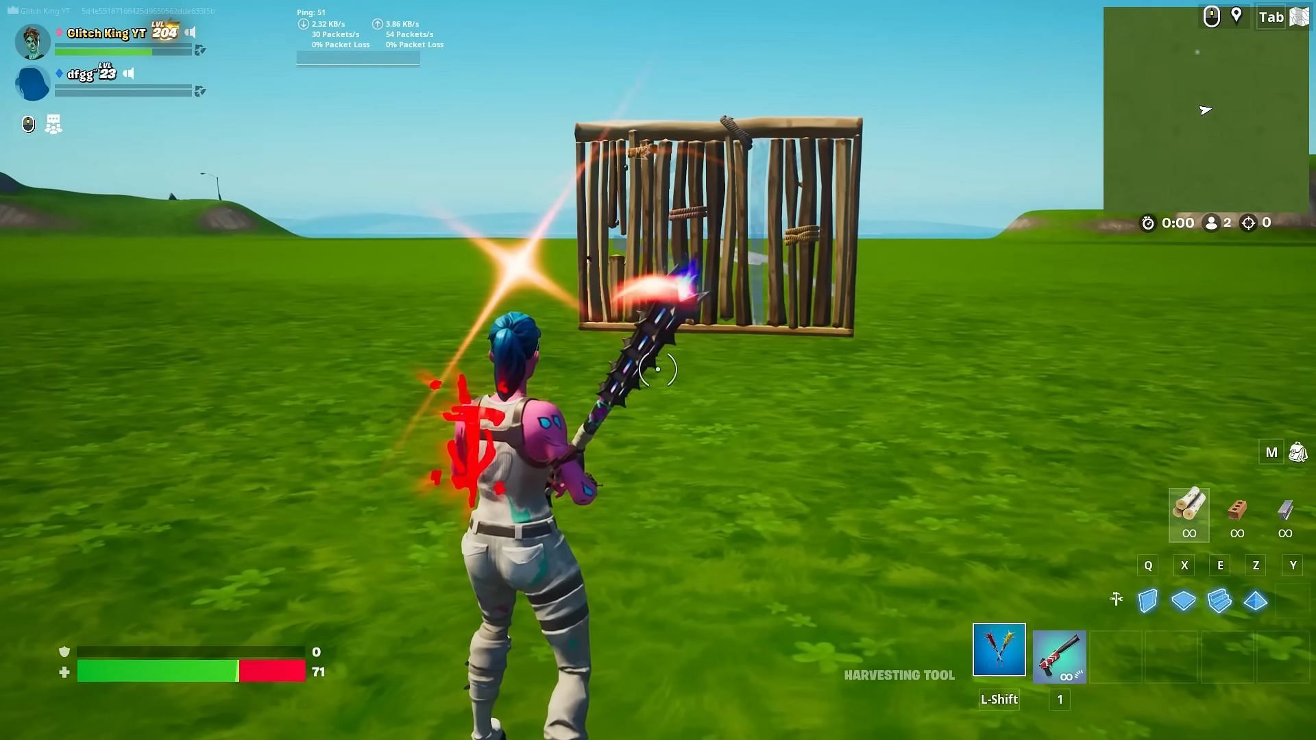 The Fortnite weapon can be used to hit enemies through builds (Image via Epic Games)