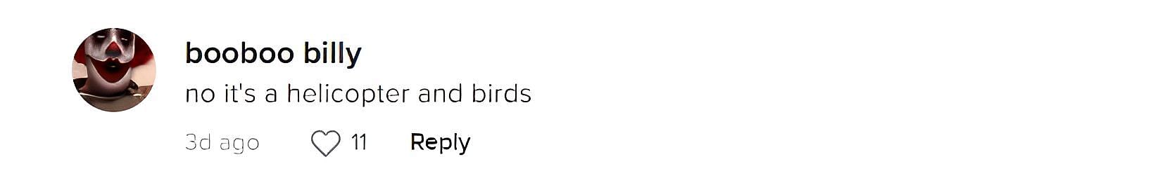 Booboo billy reacts to a video of the supposed UFO sighting (Image via TikTok/booboo billy)