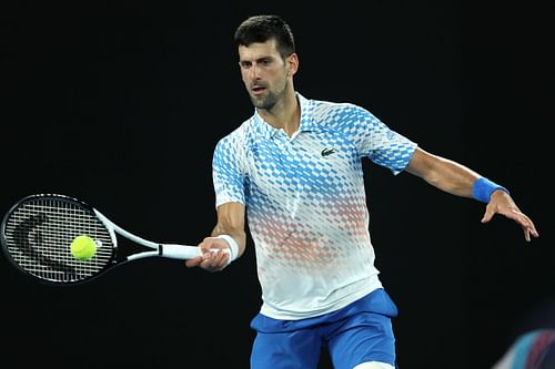 Novak Djokovic at the 2023 Australian Open