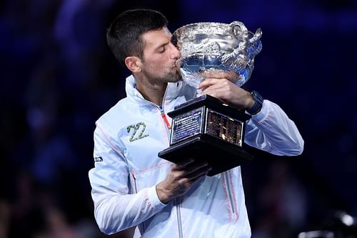 Novak Djokovic with the Australian Open