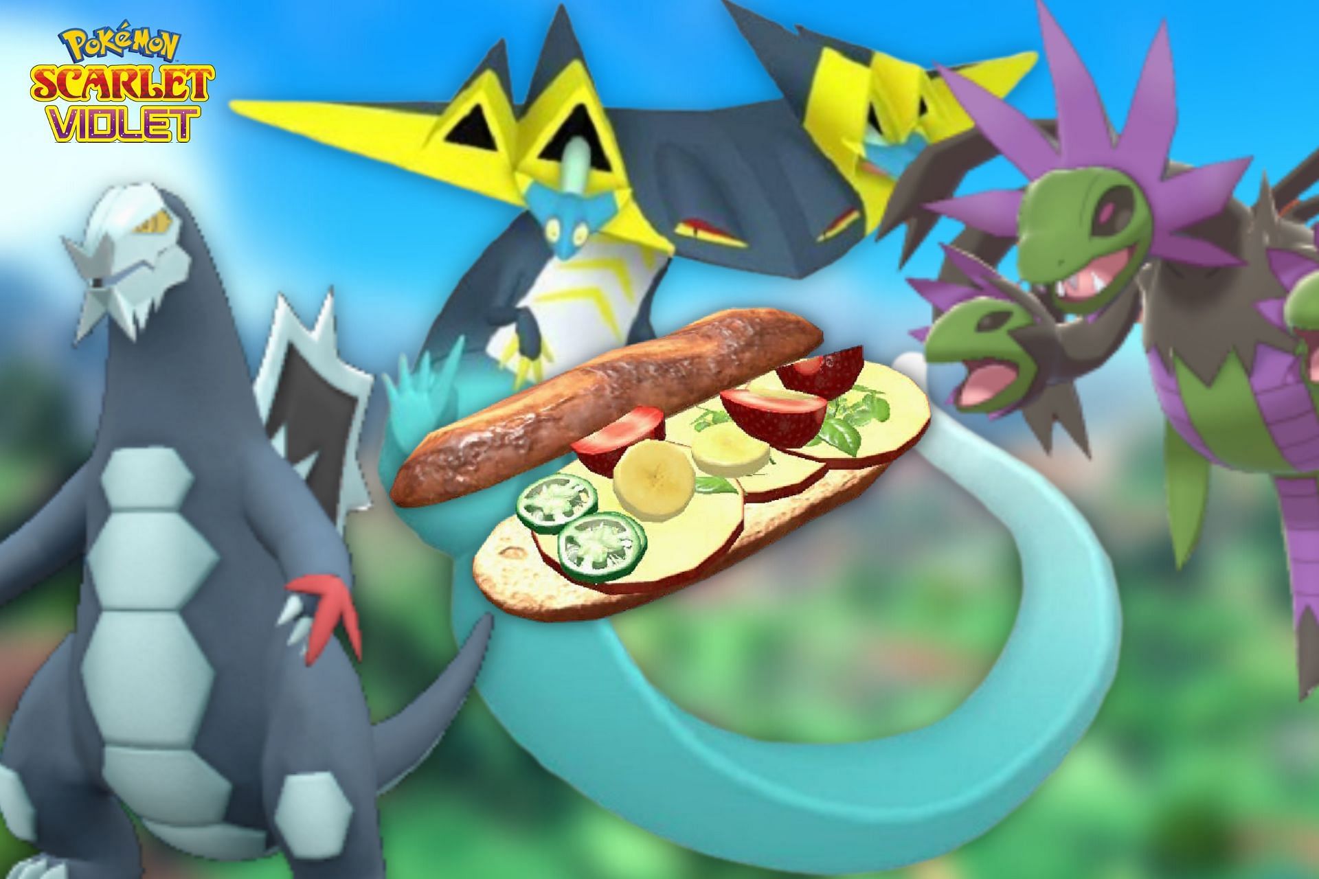 Using Shiny Dragon Sandwich boosts the odds of finding shiny Dragon-type Pokemon. (Image via Sportskeeda)