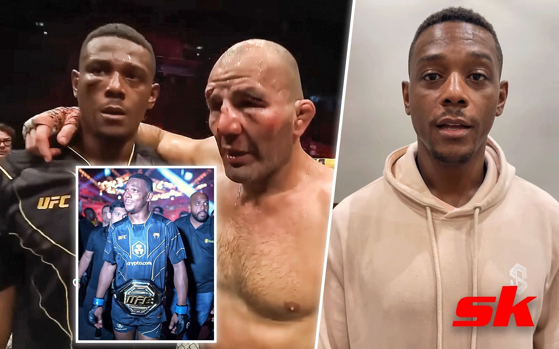 Jamahal Hill credits Glover Teixeira for preventing any untowards incidents after UFC 283 title fight [Images via: @Sweet_DreamsJHill, @ufc on Instagram, UFC - Ultimate Fighting Championship on YouTube]