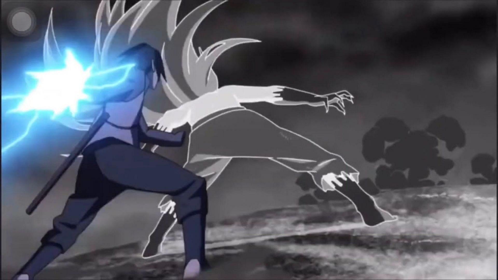 Sasuke swaps places with his Rinnegan (Image via Pierrot Studios)