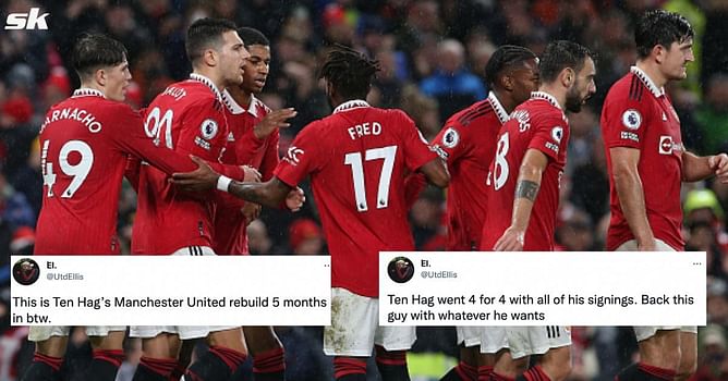 "Ten Hag is cooking", "Rashford is unstoppable" - Twitter erupts as free-flowing Manchester United breeze past Bournemouth 3-0