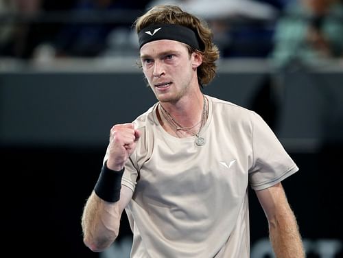 Andrey Rublev at the 2023 Adelaide International 2.