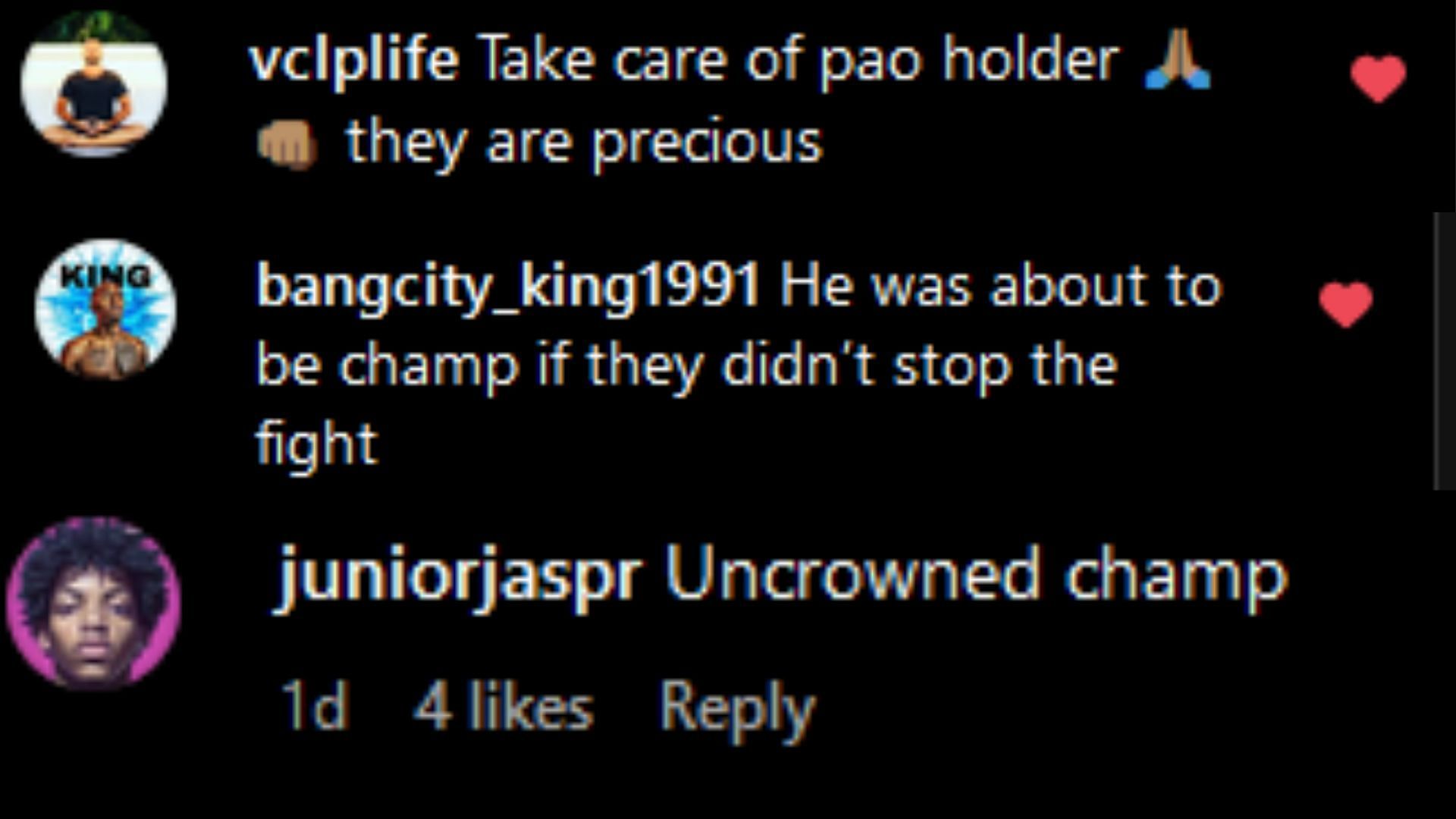 [Photo credit: @ONEChampionship] Instagram Comments