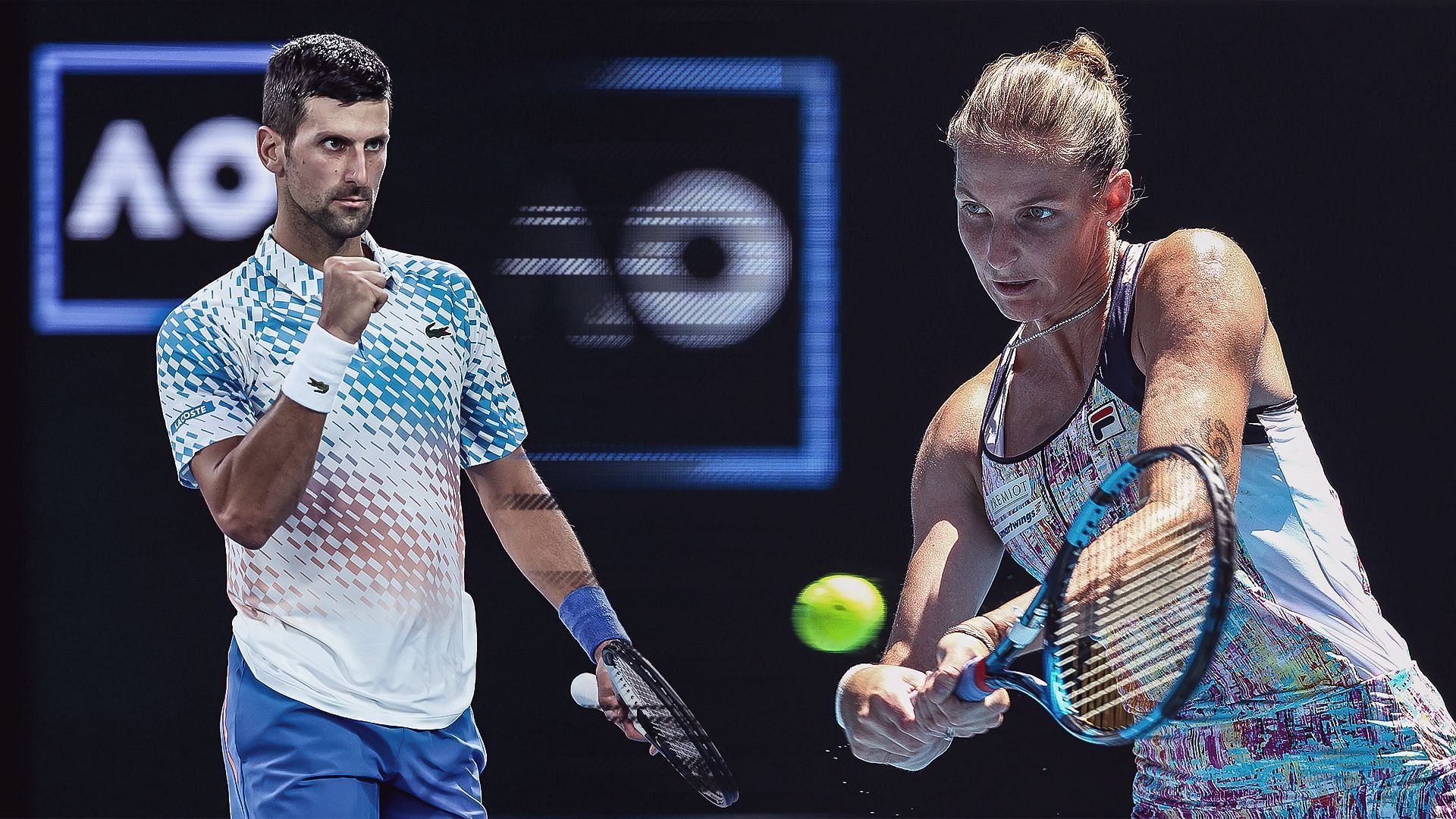 Novak Djokovic (L) and Karolina Pliskova.