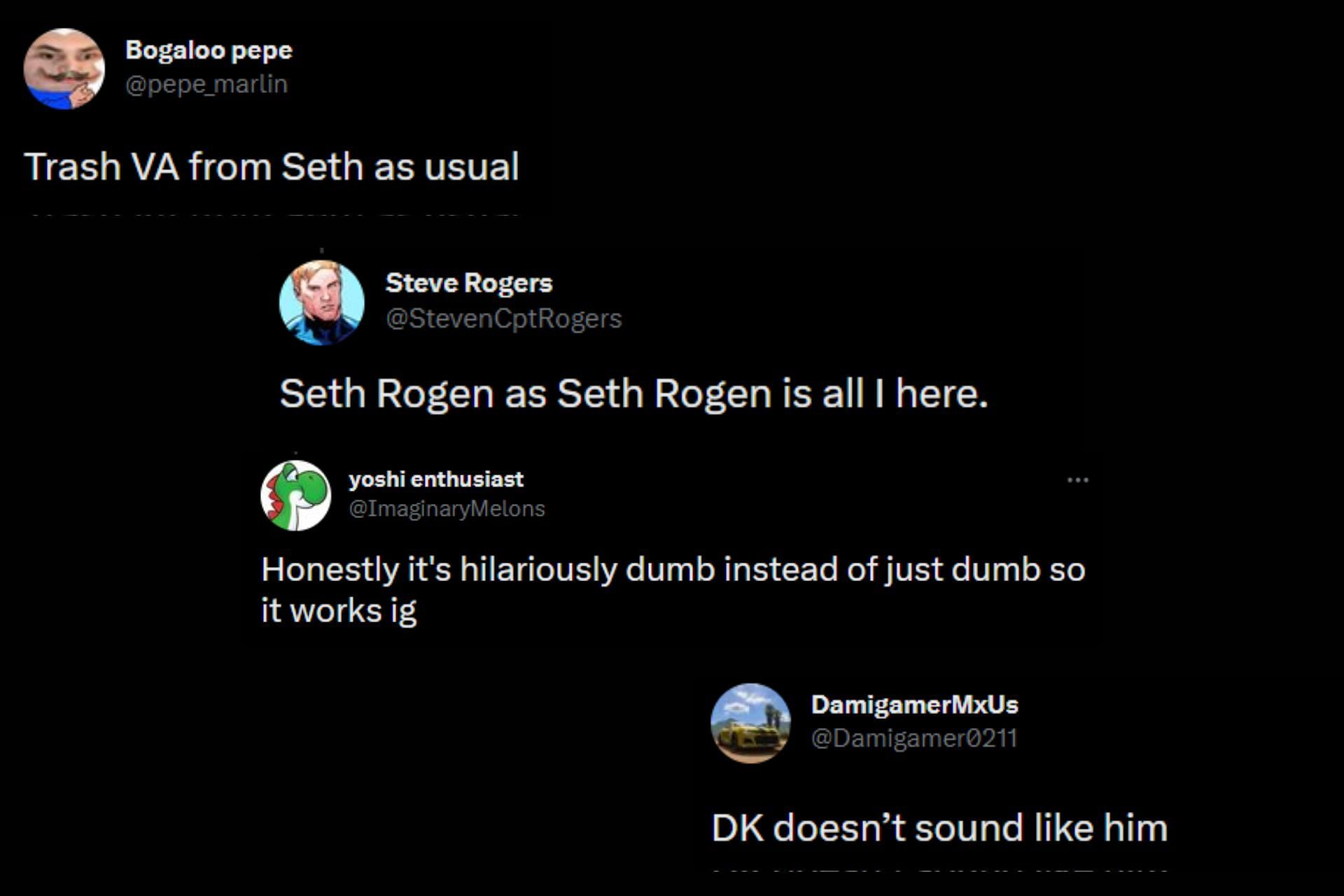 Fans dislike Seth Rogen&#039;s voice acting. (Photo via Twitter/Sportskeeda)