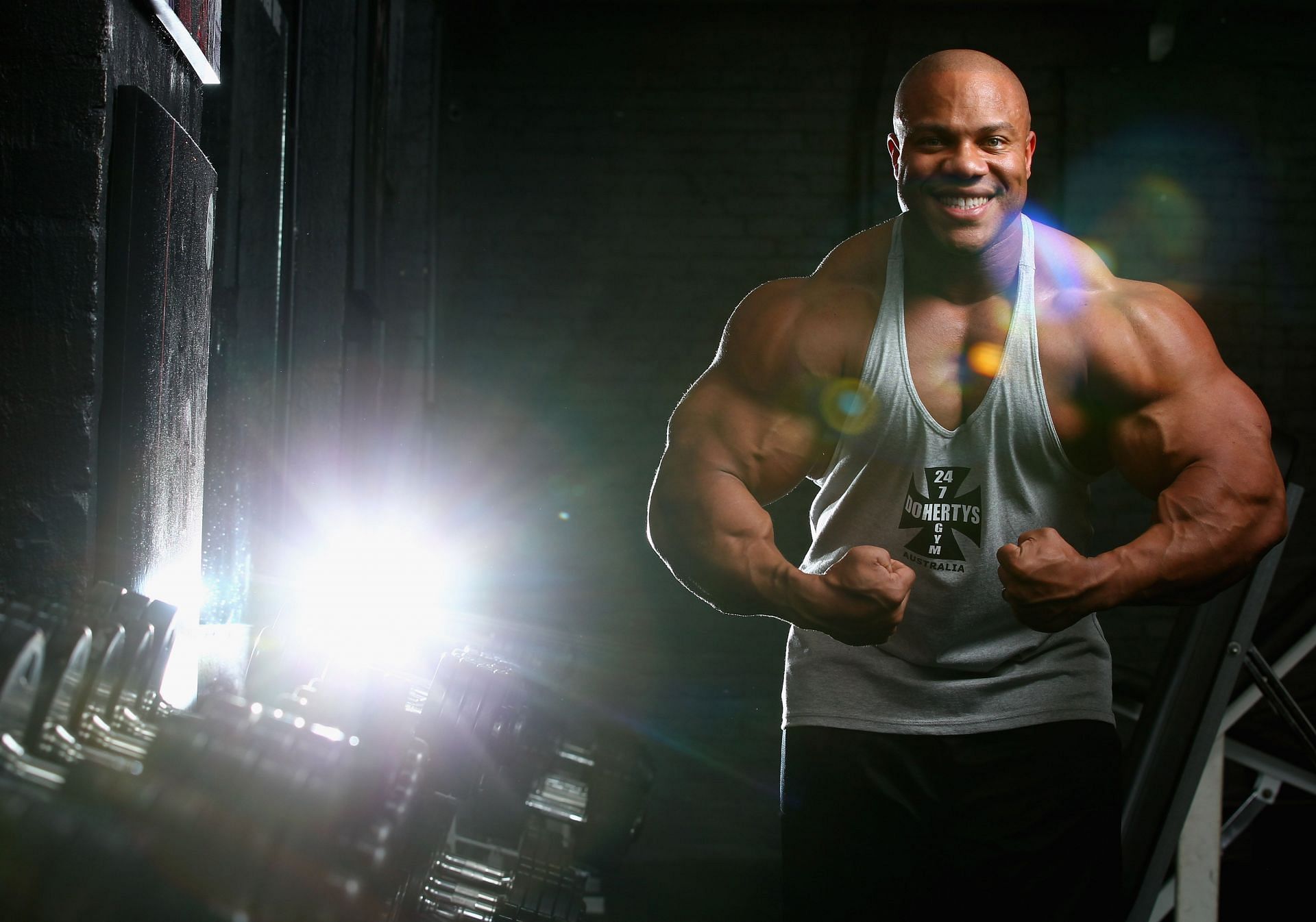 Mr Olympia Phil Heath poses during a media call ahead of the 2012 IFBB Australian Pro Grand Prix XIII 