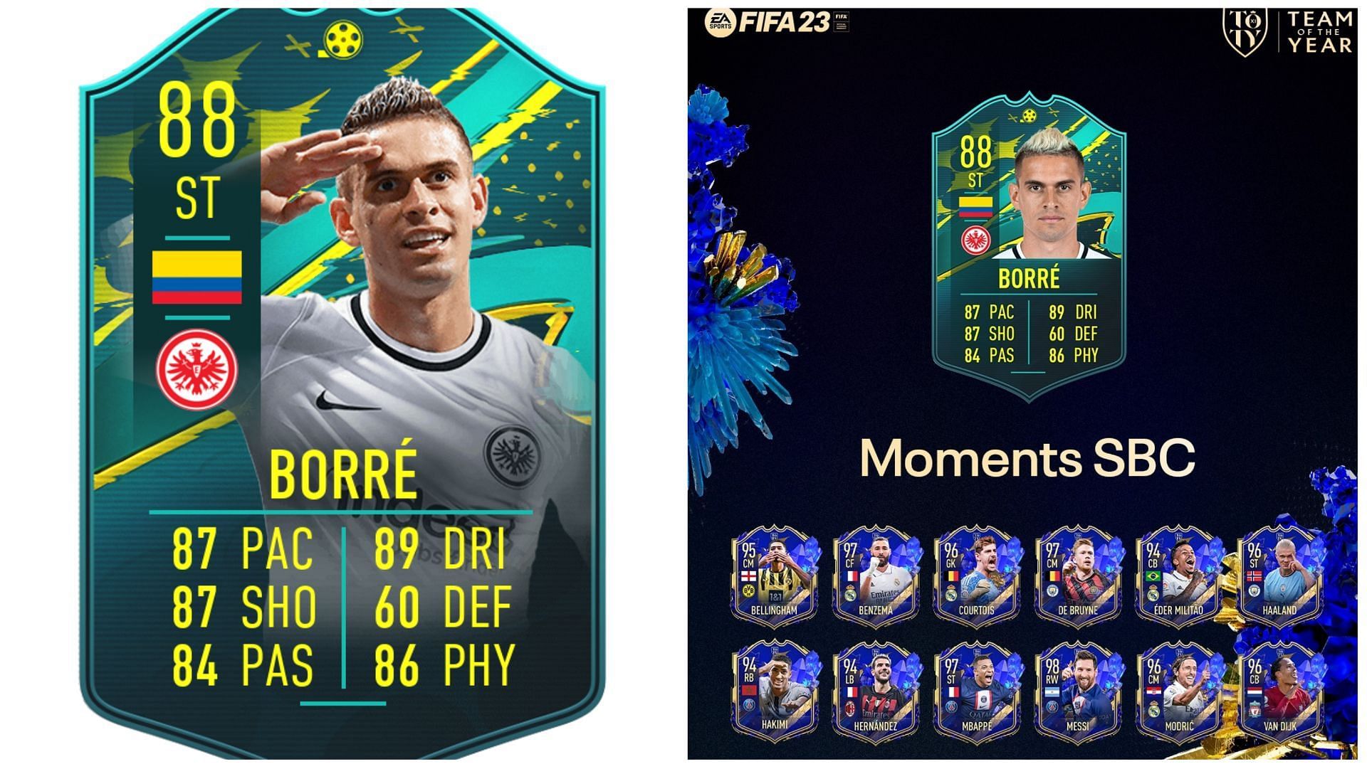 Rafael Borre has received a special card in FIFA 23 (Images via EA Sports)