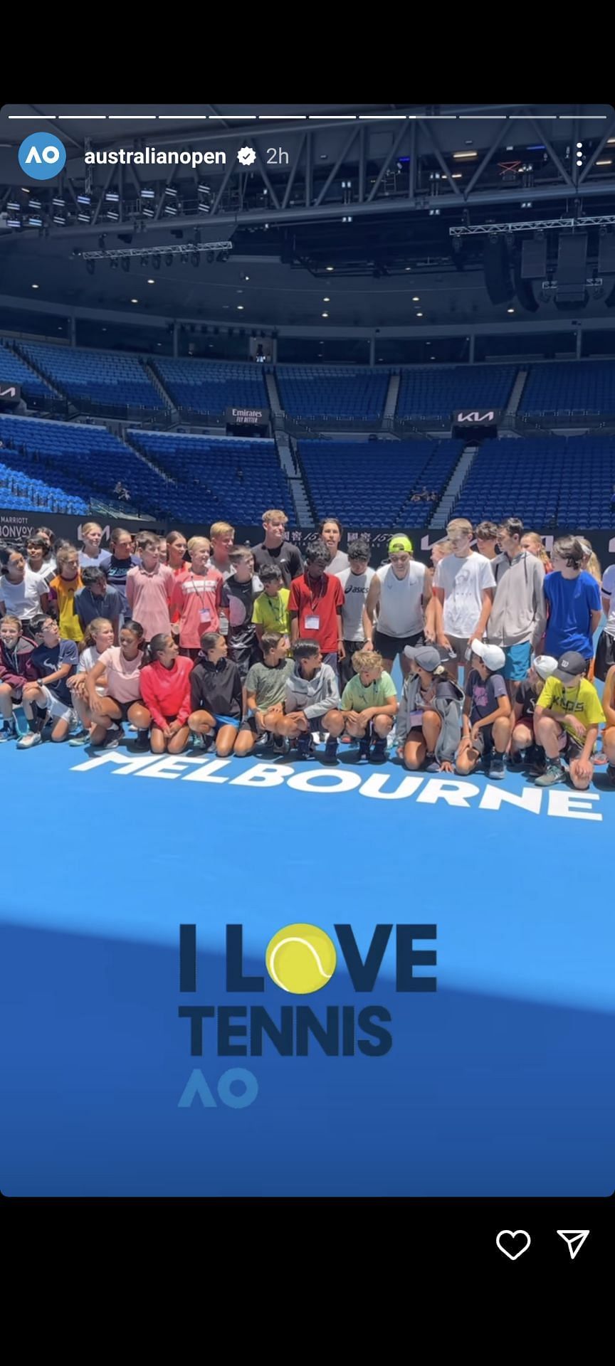 Australian Open's Instagram story