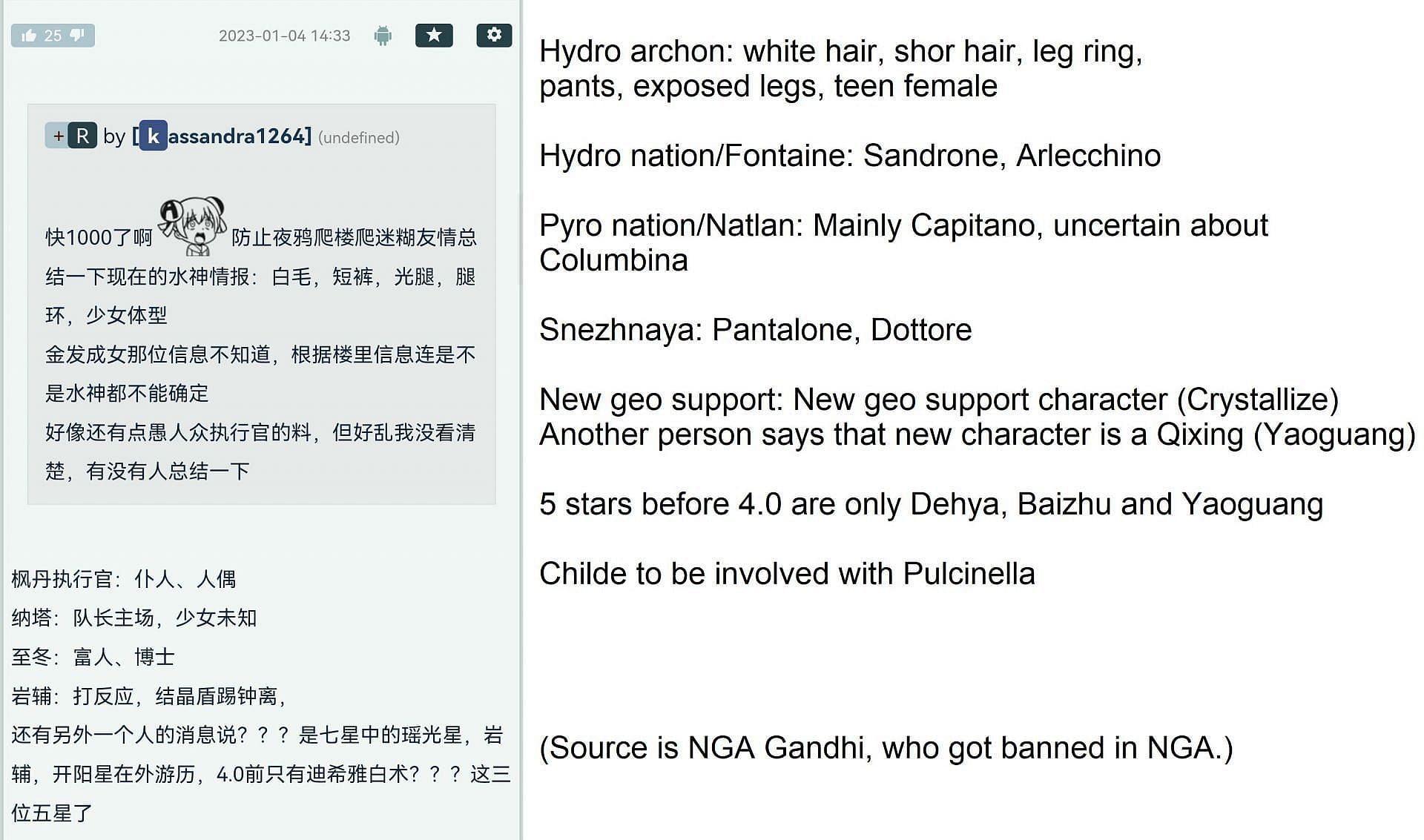 A leaker&#039;s description of the Hydro Archon&#039;s design (Image via r/Genshin_Impact_Leaks)