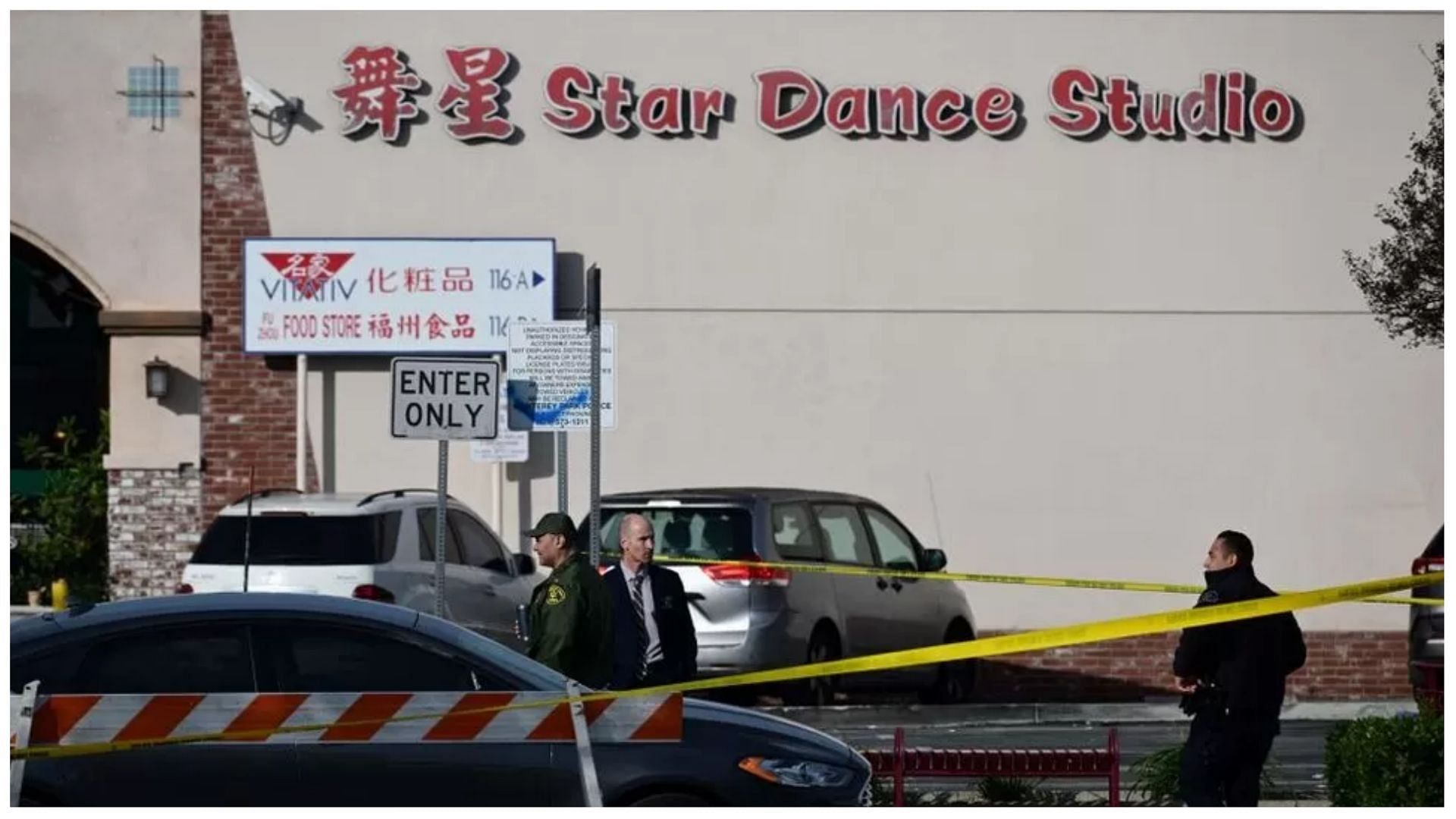 Most of the victims were dancers who regularly attended events at the dance studio where the shooting took place (image of crime scene via Getty)