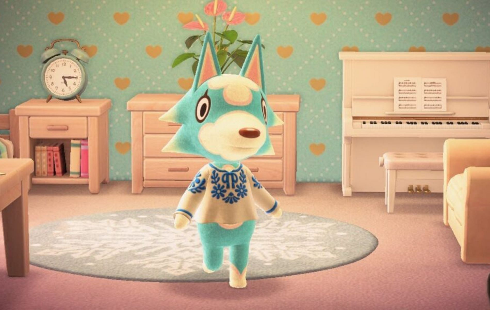 Skye is a light blue wolf in Animal Crossing: New Horizons (Image via Nintendo)