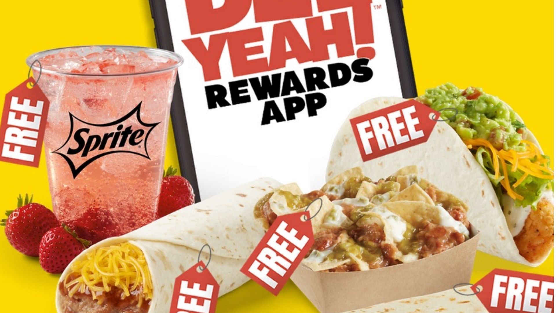 Del Yeah! Rewards members can now enjoy 16 days of freebies on all orders of $3 and above (Image via Del Taco)
