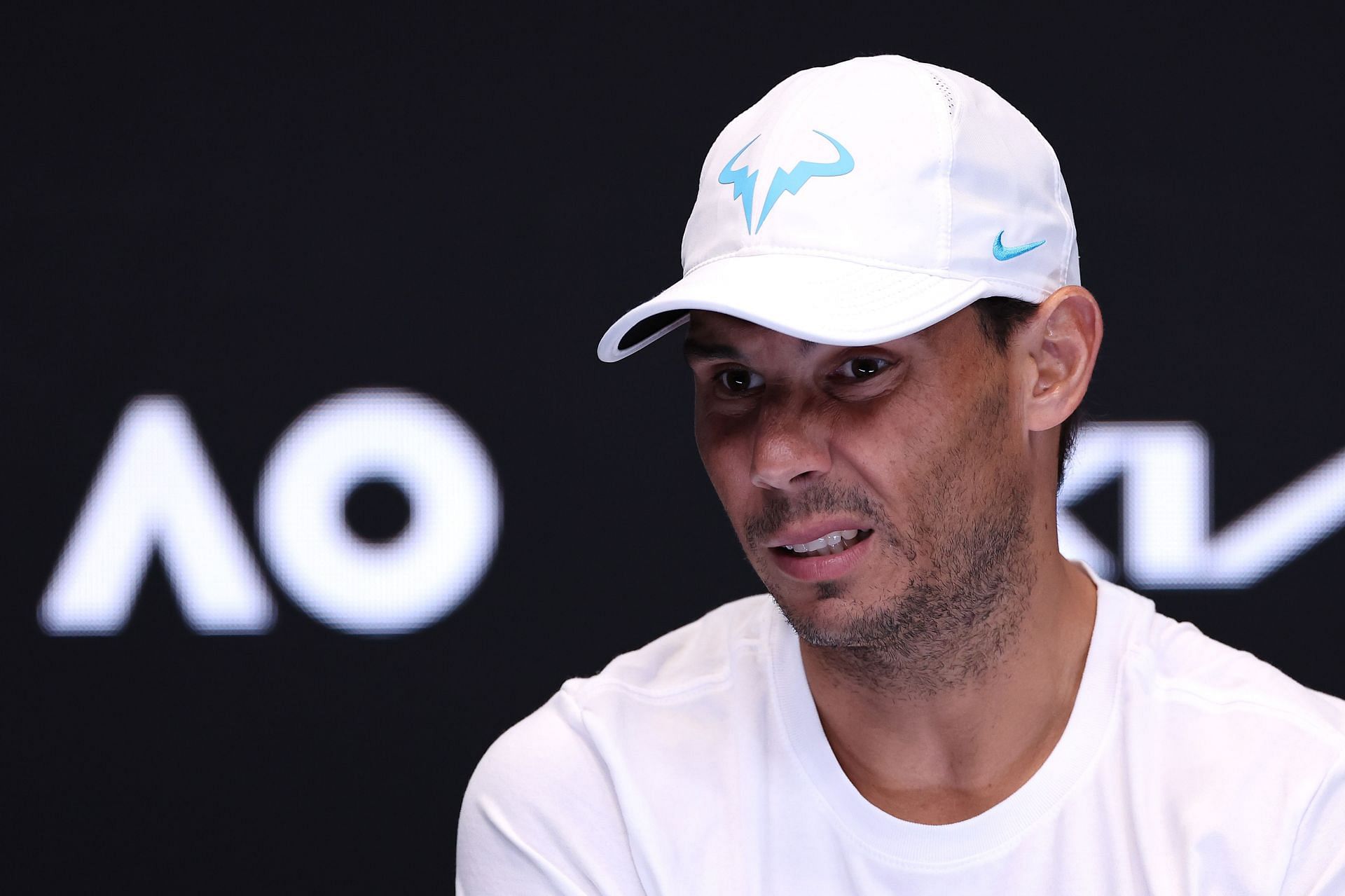 Rafael Nadal speaks during a 2023 Australian Open press conference.