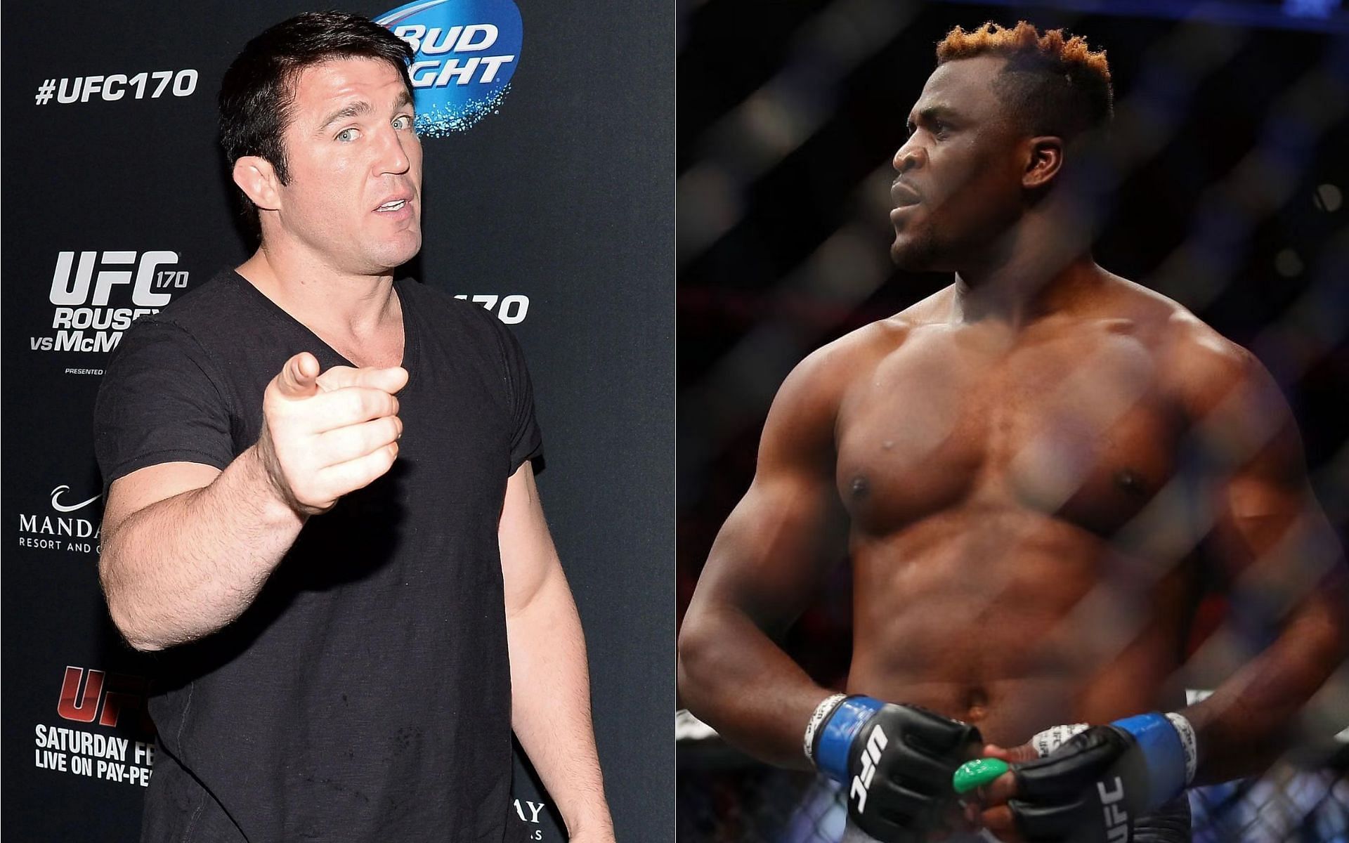 Chael Sonnen (left) and Francis Ngannou (right)