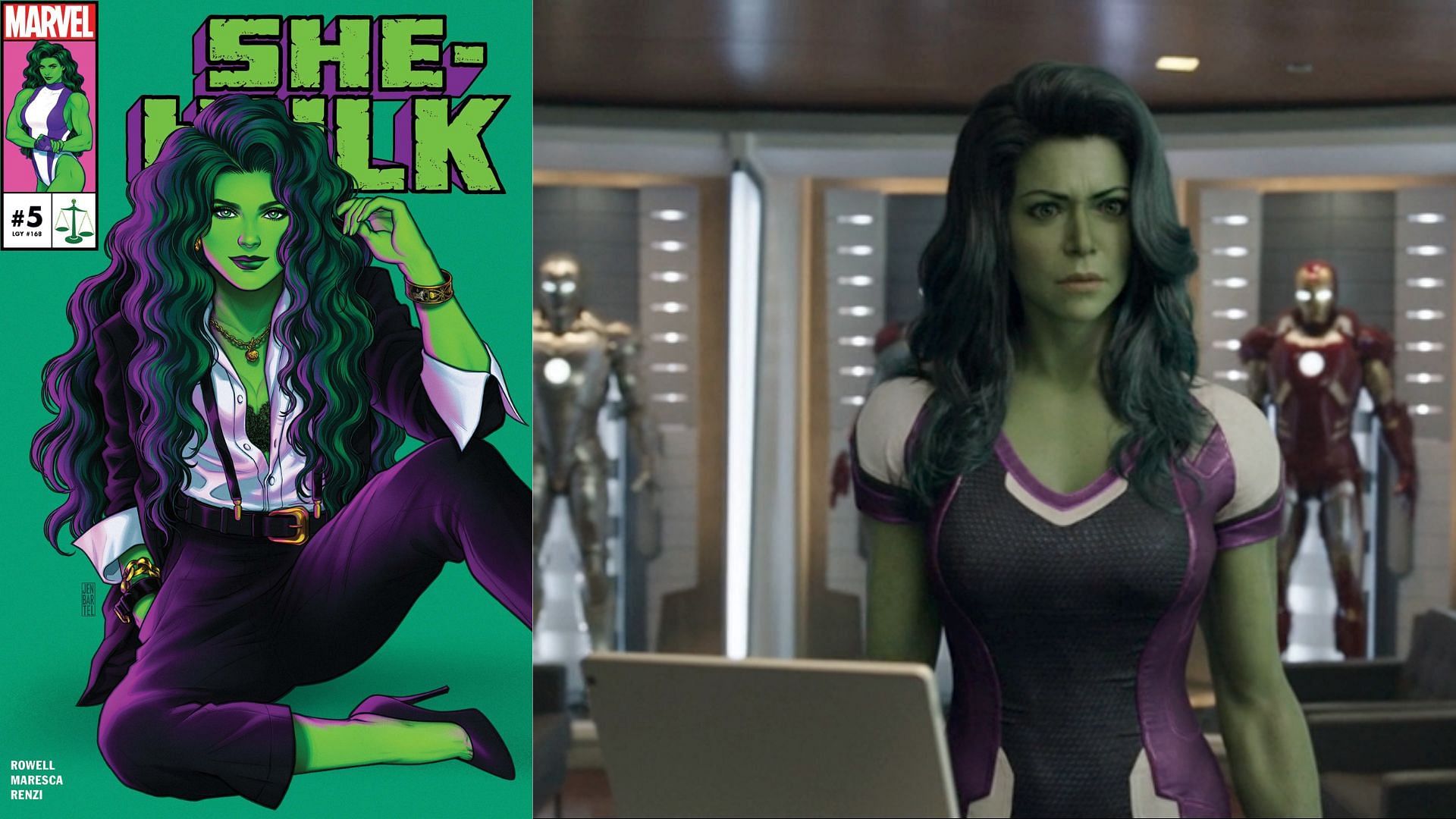She-Hulk breaks 4th wall in comic books and shows (Image via Marvel and Disney+)