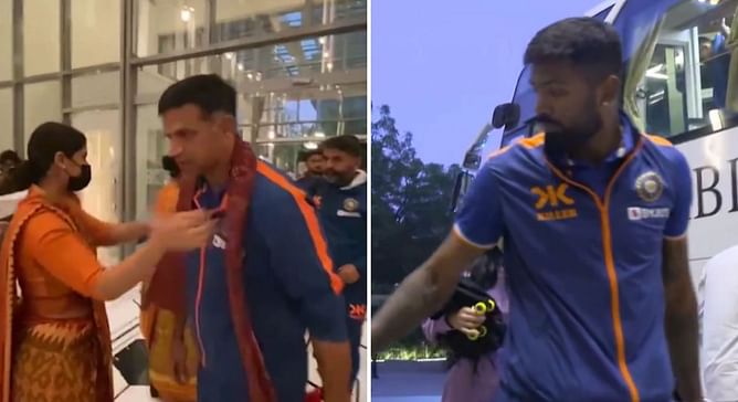[WATCH] Hardik Pandya and Co. welcomed in Ahmedabad in ethnic style ahead of IND vs NZ 3rd T20I