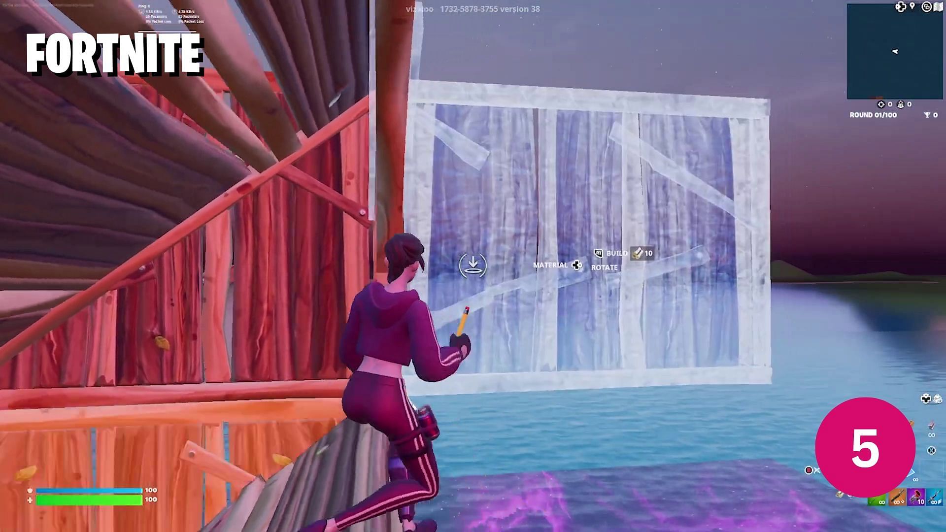 One-sided tunnel (side-wall jump) in Fortnite Chapter 4 (Image via YouTube/Vizeloo)