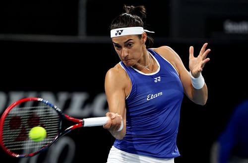 Caroline Garcia in action at the Adelaide International 2