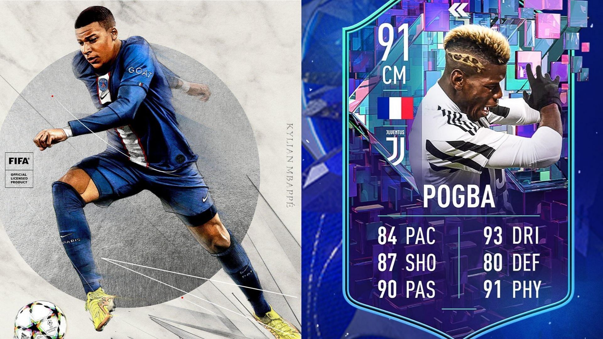 Pogba could be getting a Flashback SBC very soon (Images via EA Sports, Twitter/FUT Sheriff)