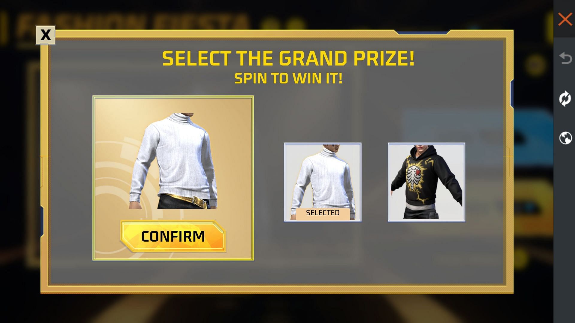 Next, you must choose the desired Grand Prize (Image via Garena)