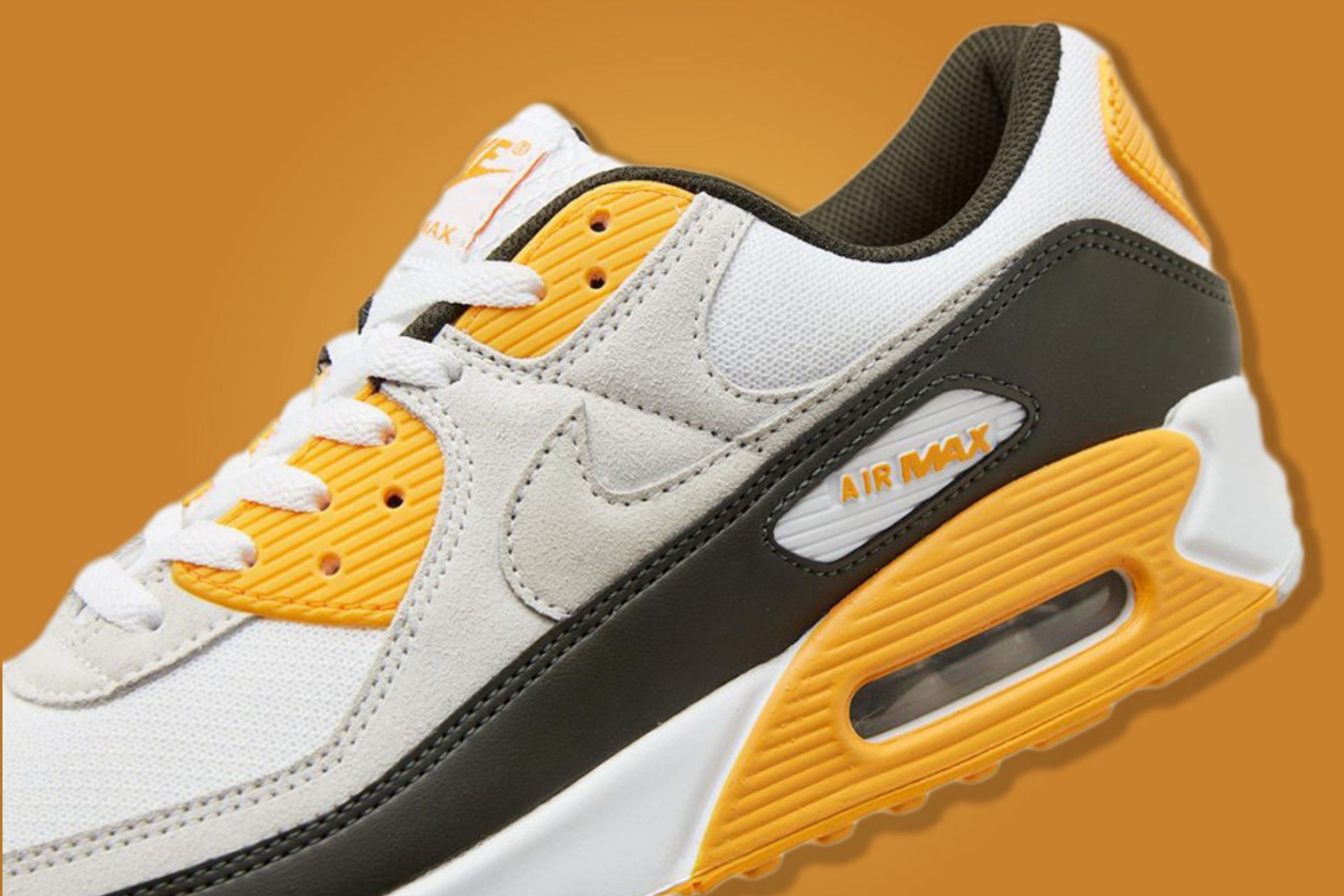 Nike Air Max 90 Laser Orange Baroque Brown sneakers (Image via Offspring)
