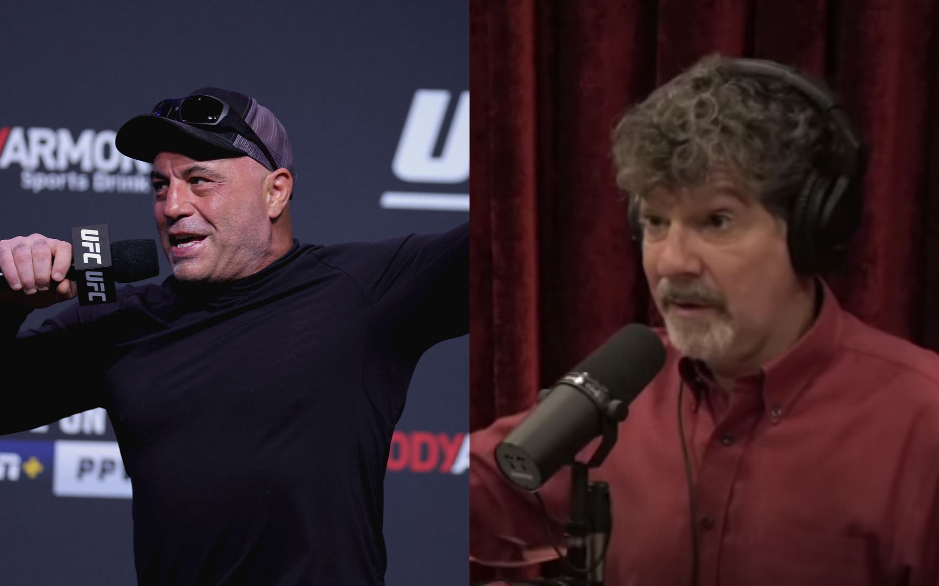 Joe Rogan (left) and Bret Weinstein (right) (Image credits Getty Images and PowerfulJRE on YouTube)