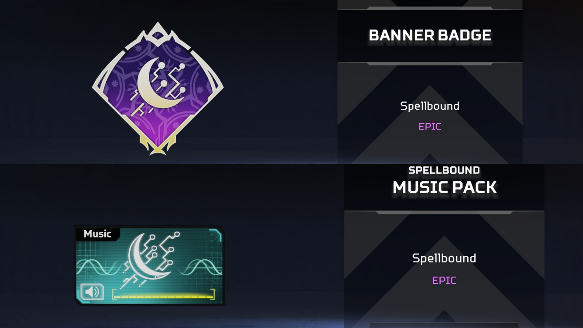 The Spellbound badge and music pack in Apex Legends (Image via EA)