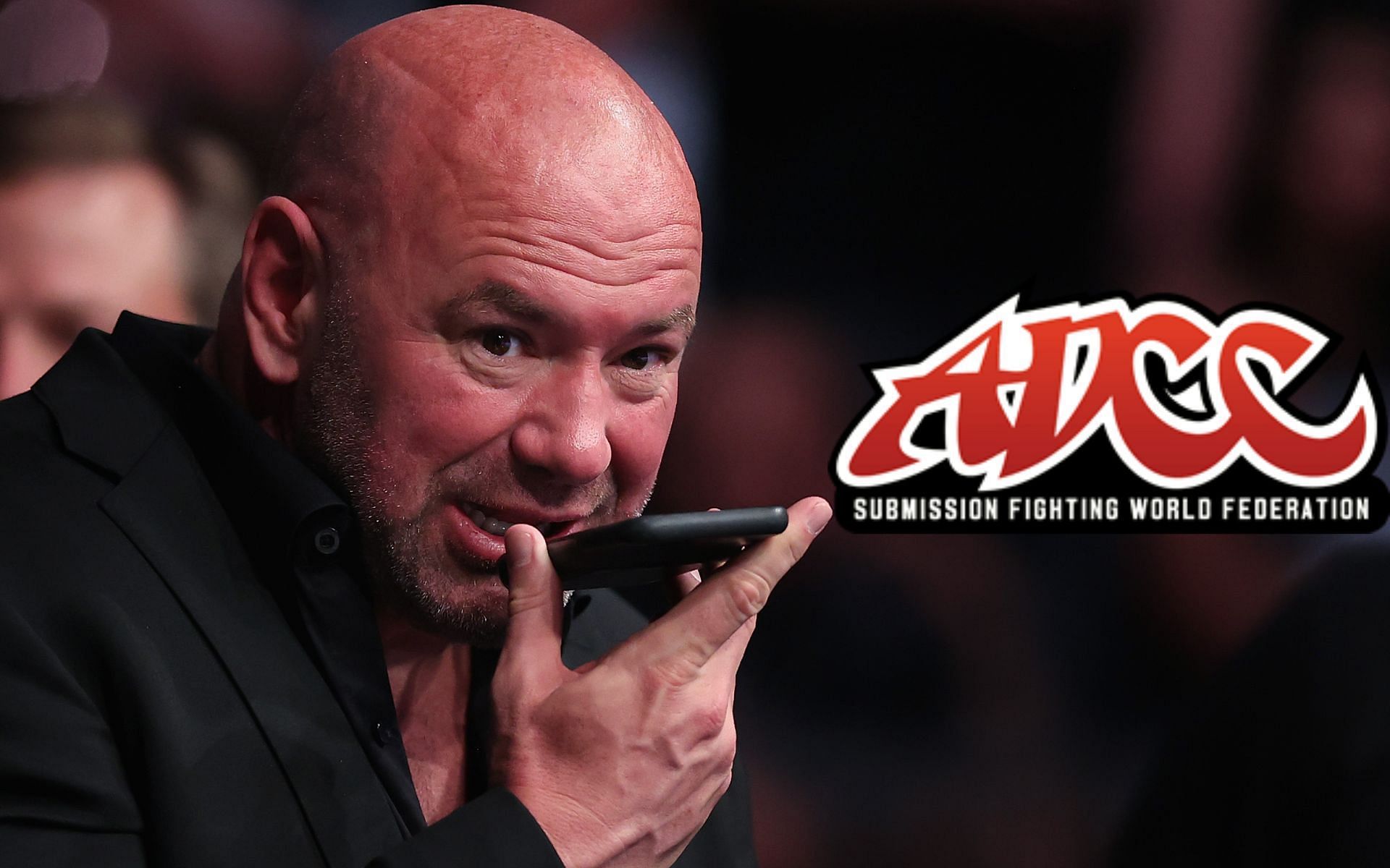 Dana White (left) and ADCC logo (right). [Images courtesy: left from Getty Images and right from ADCC]
