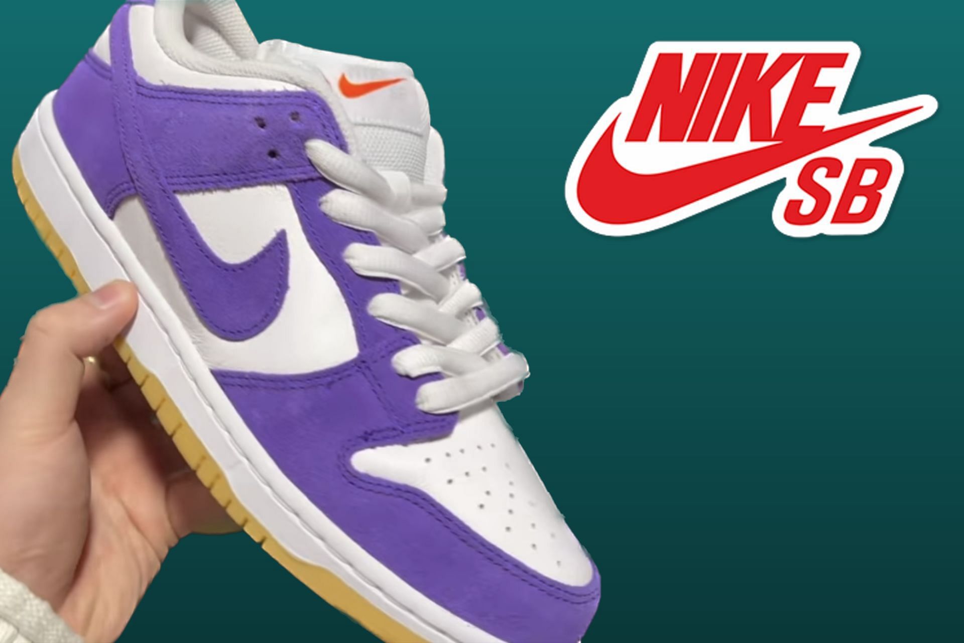 Nike SB Dunk Low Court Purple Gum sneakers (Image via Sportskeeda)