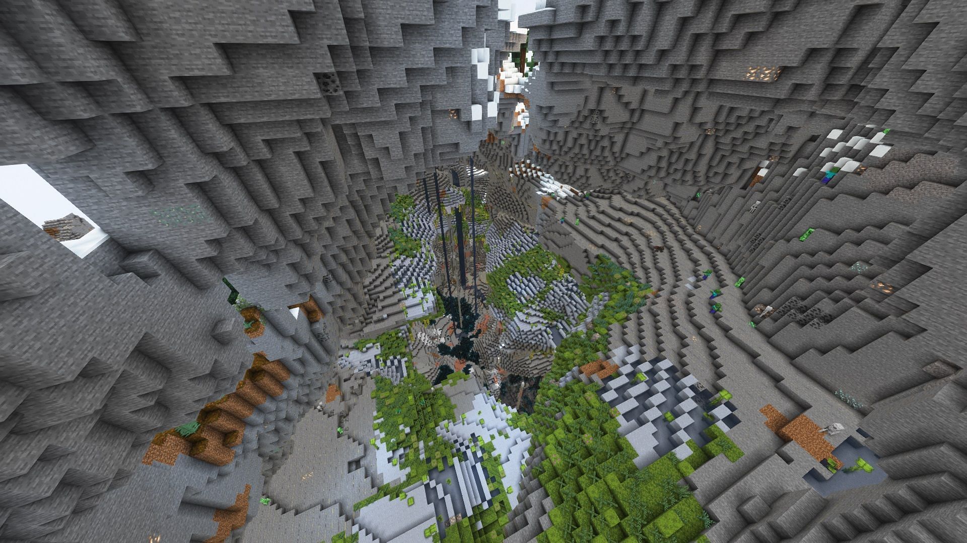 A huge cave in Minecraft (Image via Mojang)