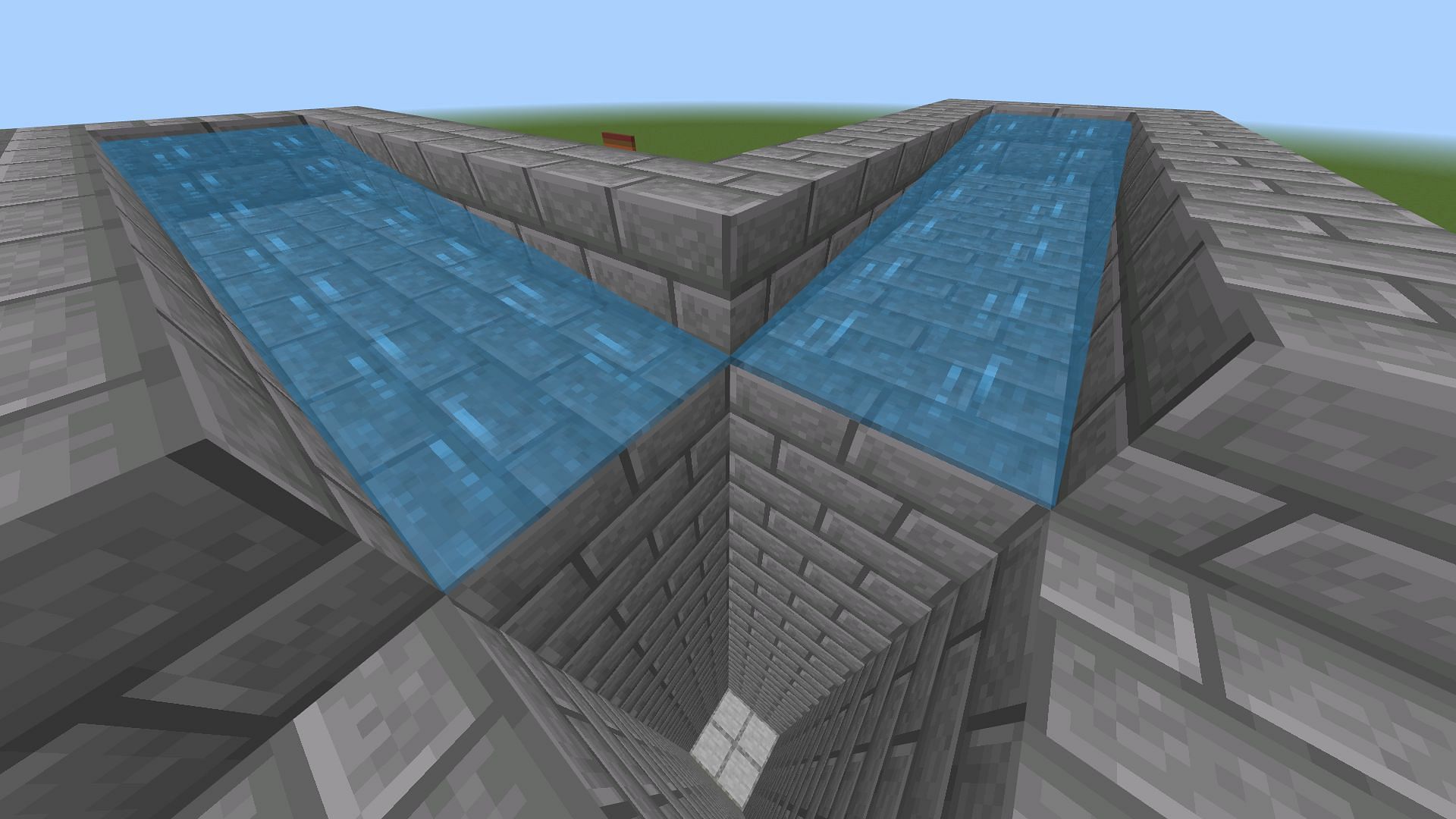 Water path will push mobs into the hole in Minecraft 1.19 (Image via Mojang)