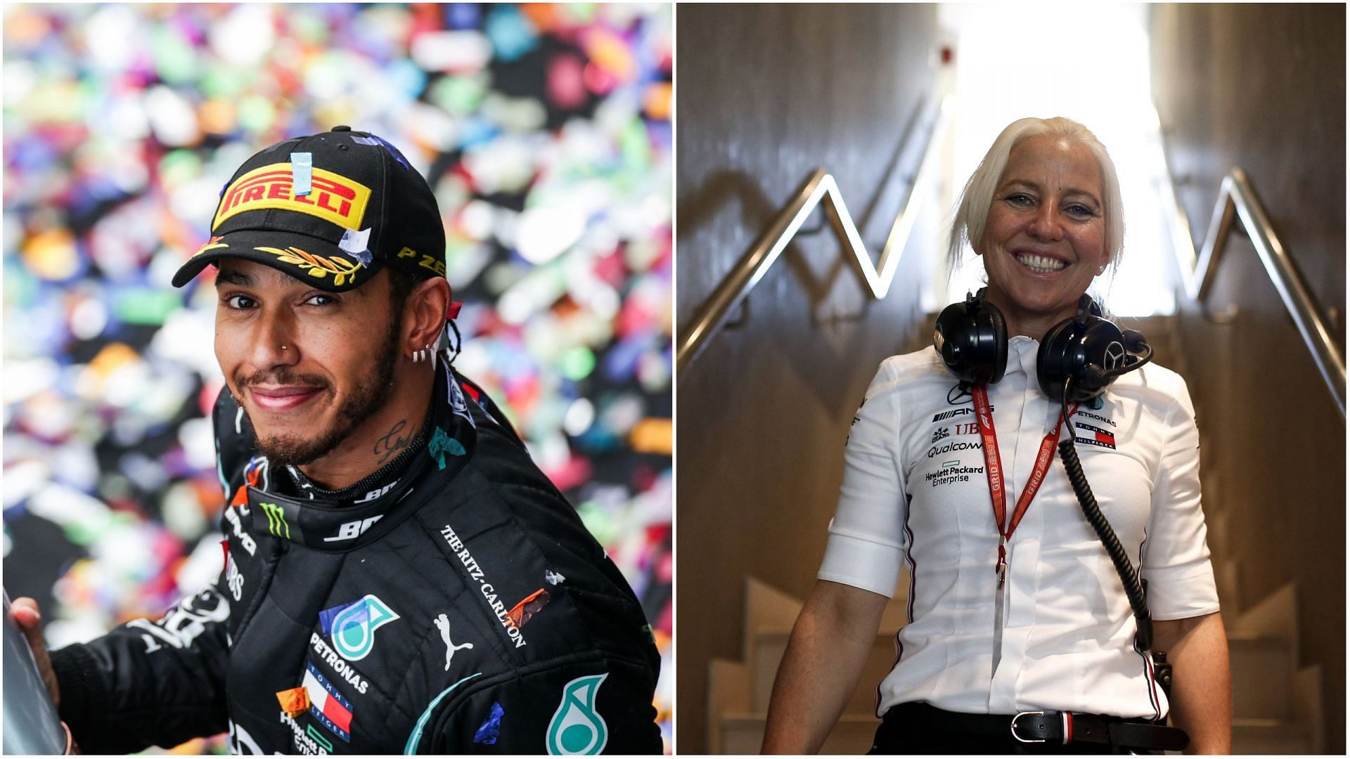 Angela Cullen (R) has been with Lewis Hamilton (L) for a long time now