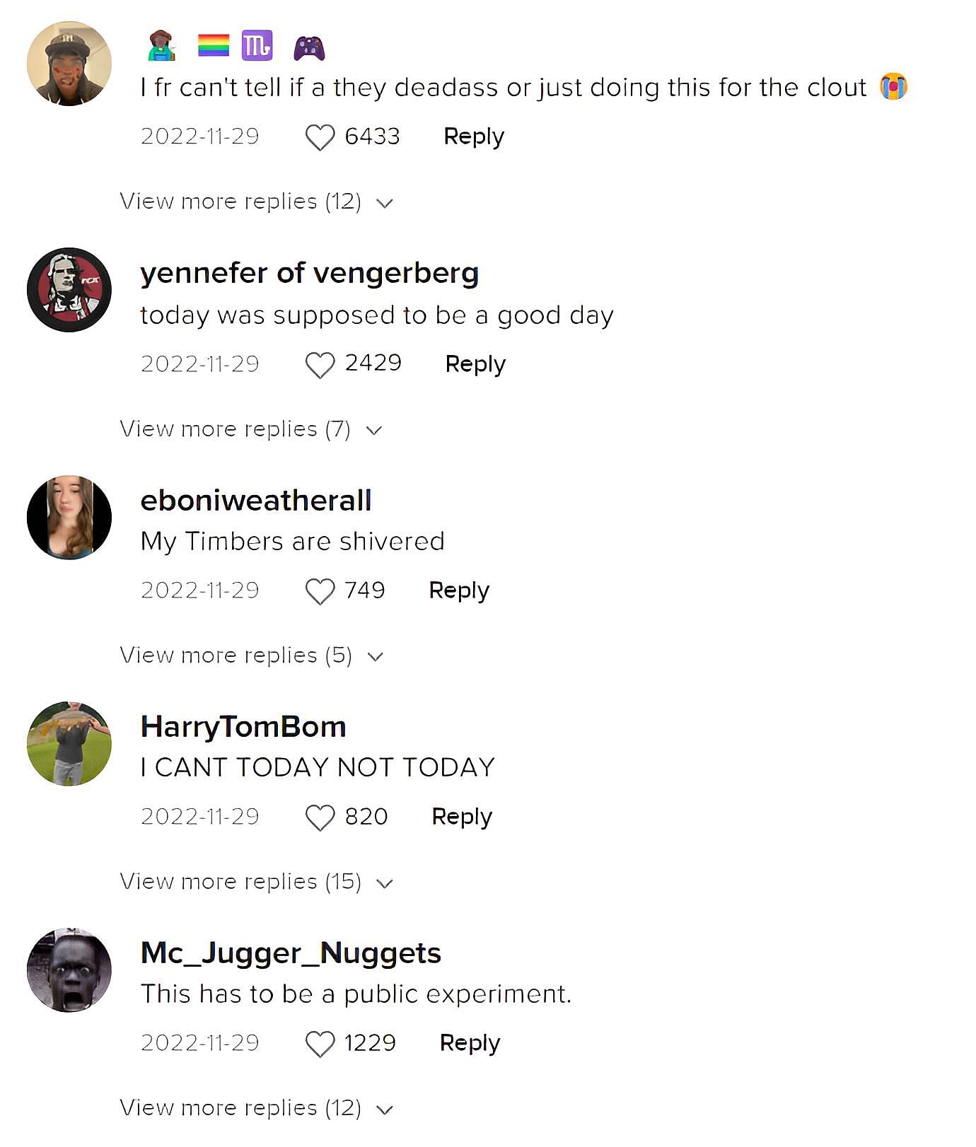 Reaction to Berry family (Image via TikTok/yennefer of venjerberg, eboniweatherall, Harry TomBom and others)