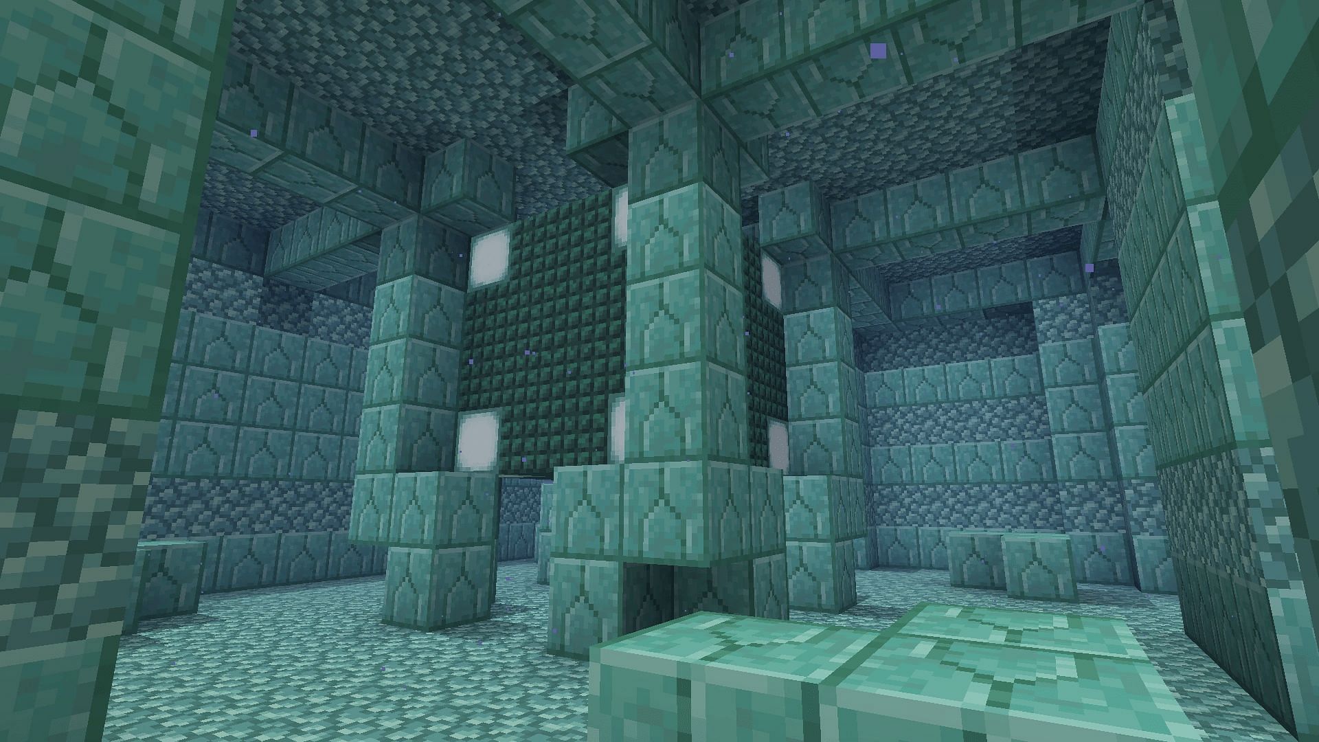 Ocean monuments contain loot that is incredibly difficult to acquire elsewhere, or outright impossible without Creative Mode or cheats (Image via Mojang)
