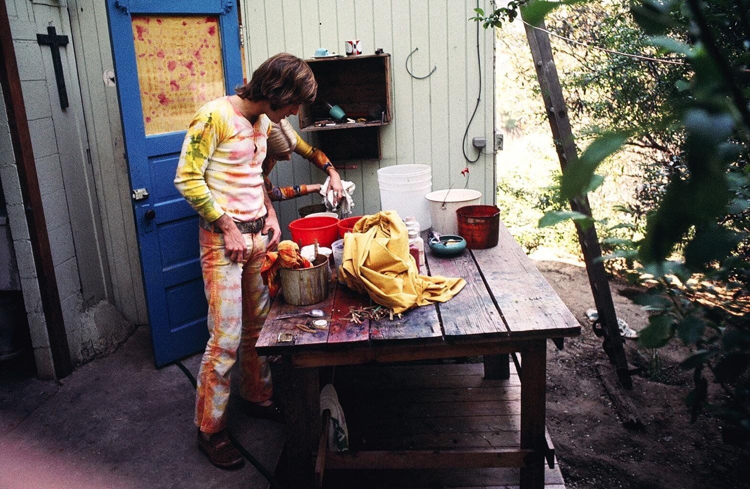 John Sebastian Dyeing Clothes in Woodstock, NY (Image via johnbsebastian.com)