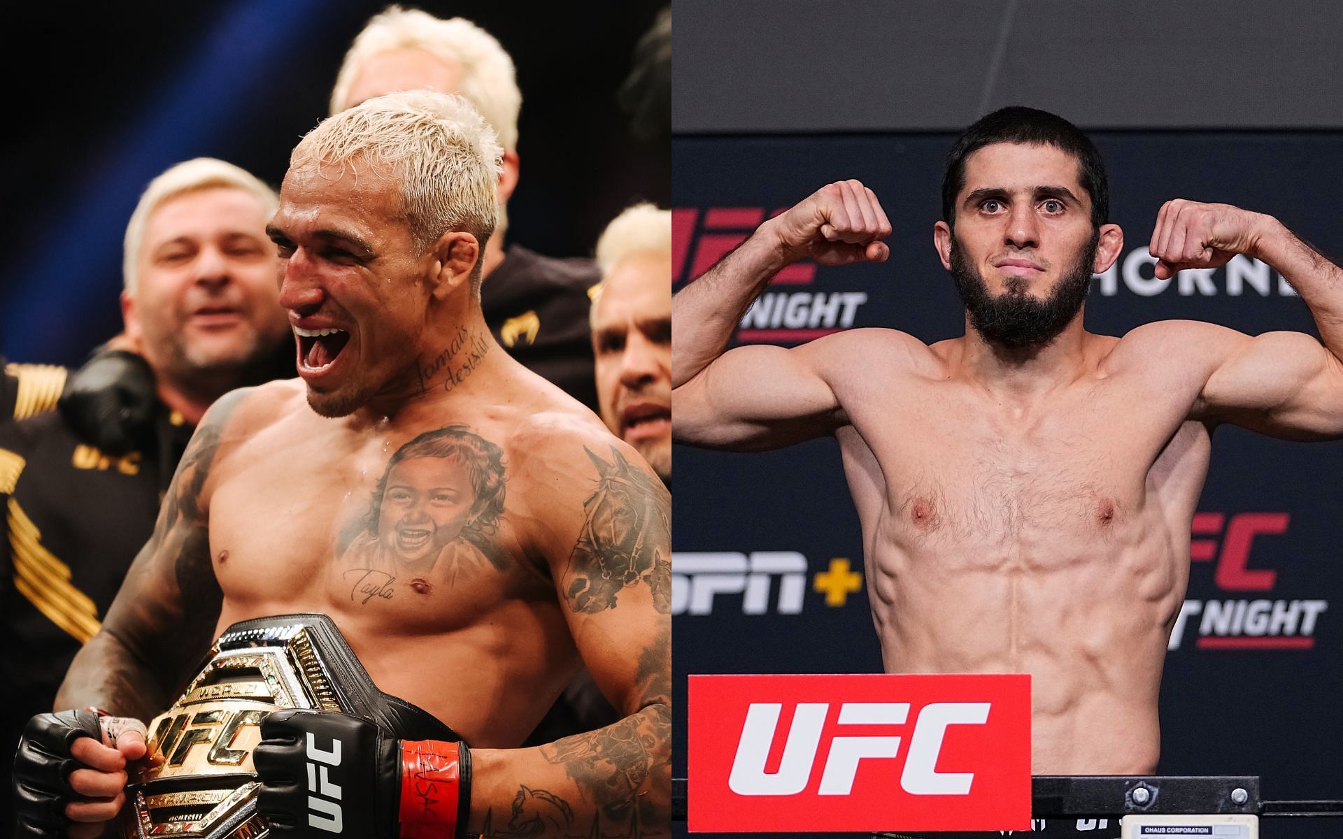 Charles Oliveira (left) and Islam Makhachev (right) (Image credits Getty Images)
